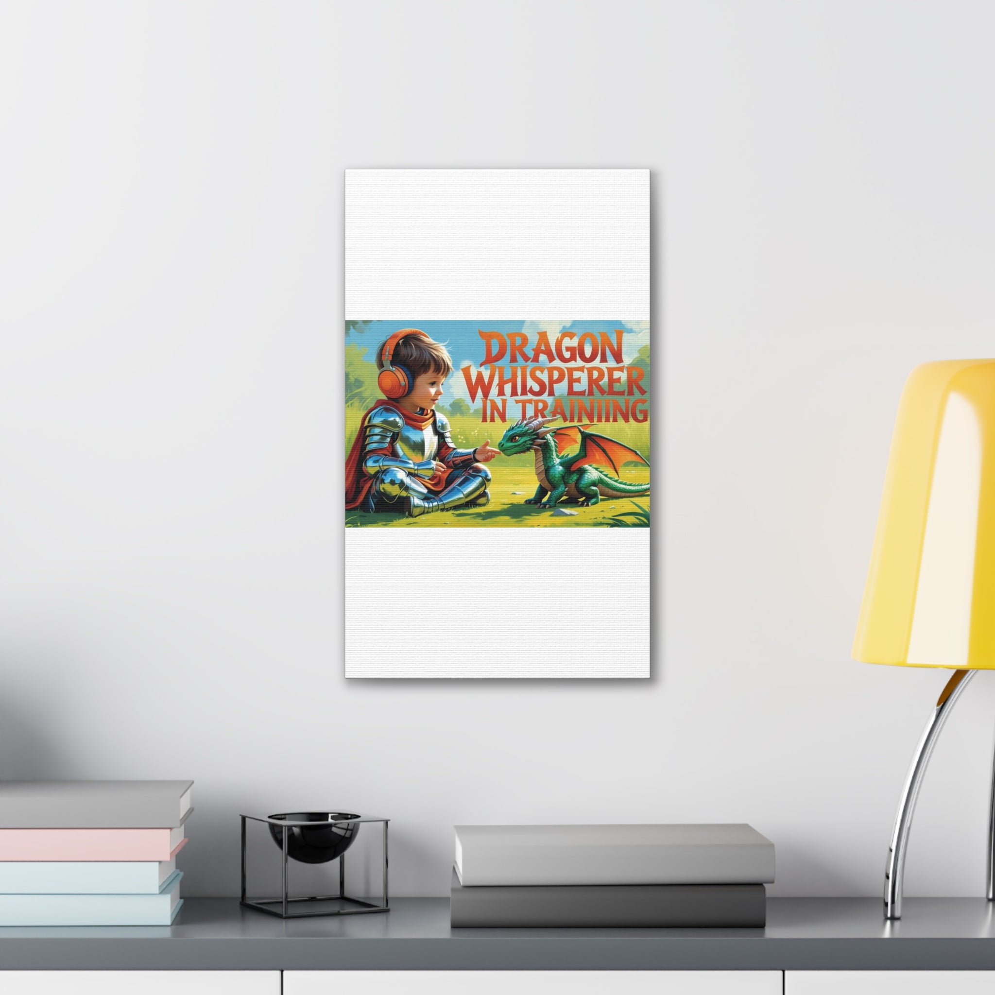 Dragon Whisperer Canvas Print, Playroom Decor, Childrens Wall Art, Fantasy Kids Room, Dragon Lover Gift, Adventure Art, Kid's Room Decor