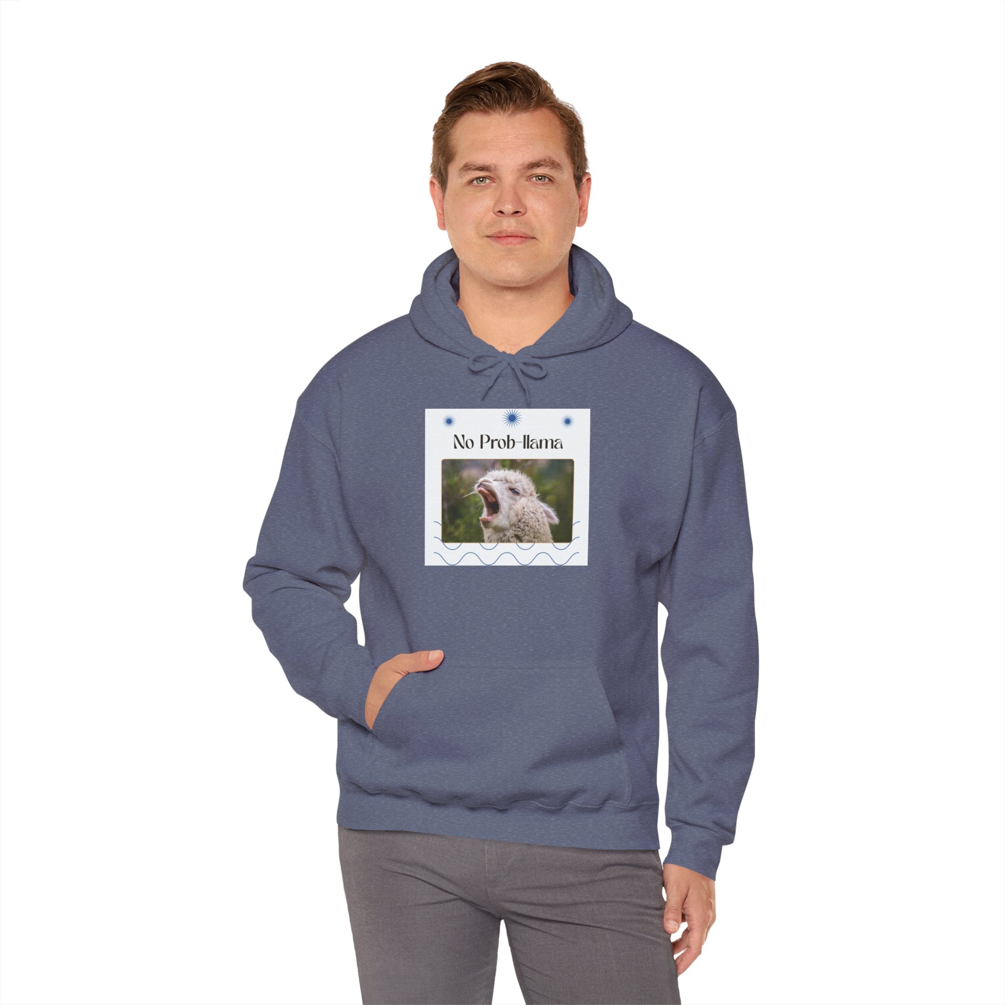 "No Prob-Llama" Unisex Hooded Sweatshirt with Fun Design, Cozy Apparel for Relaxed Days, Gifts for Friends, Casual Wear, Unique Gift Idea, Birthday Present