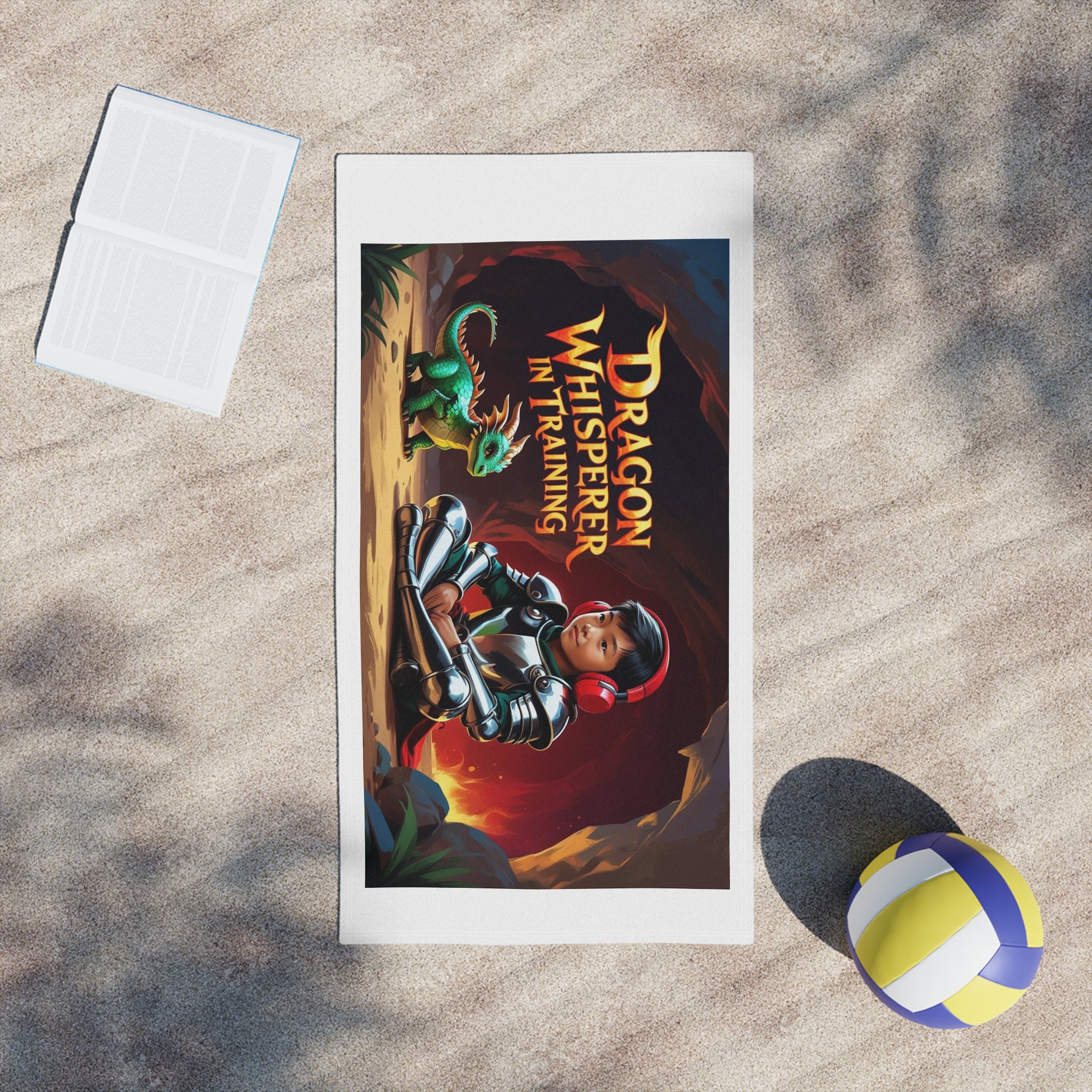 Fun Dragon Whisperer (Boy) Beach Towel, Kid’s Beach Towel, Aquatic Fun, Summer Vibes, Vacation Essential, Pool Party Accessory