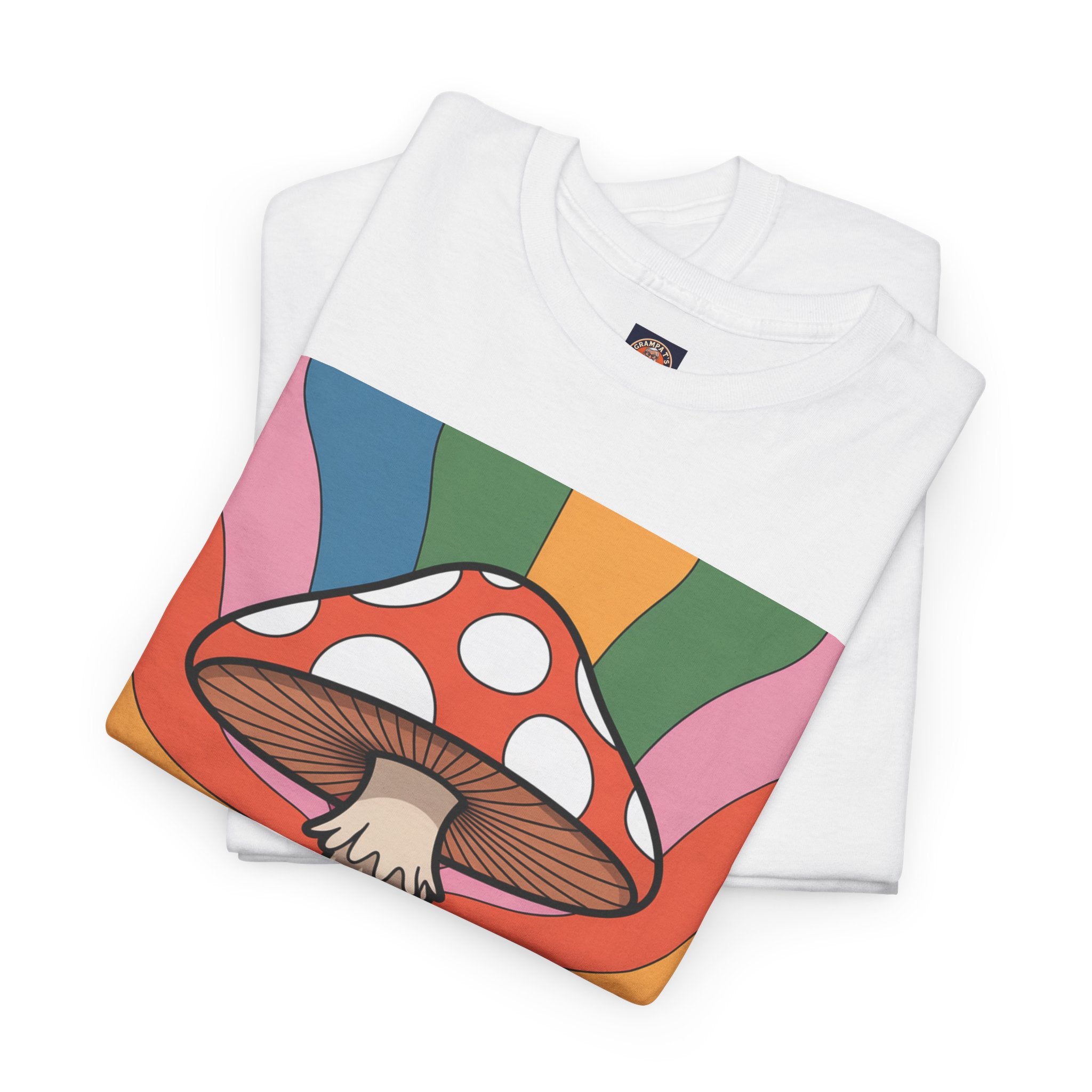 Fun Hippy Mushroom Cheerful Graphic Tee, Positive Vibes T-Shirt for Everyday Wear, Gift for Nature Lovers, Trendy Casual Wear, Eco-Friendly Fashion