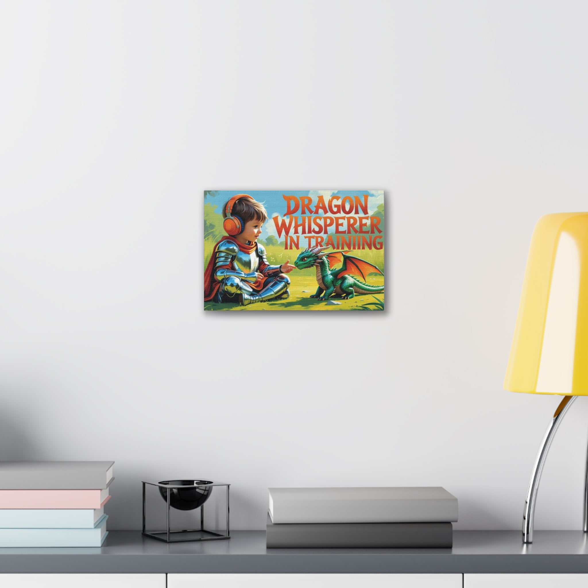 Dragon Whisperer Canvas Print, Playroom Decor, Childrens Wall Art, Fantasy Kids Room, Dragon Lover Gift, Adventure Art, Kid's Room Decor