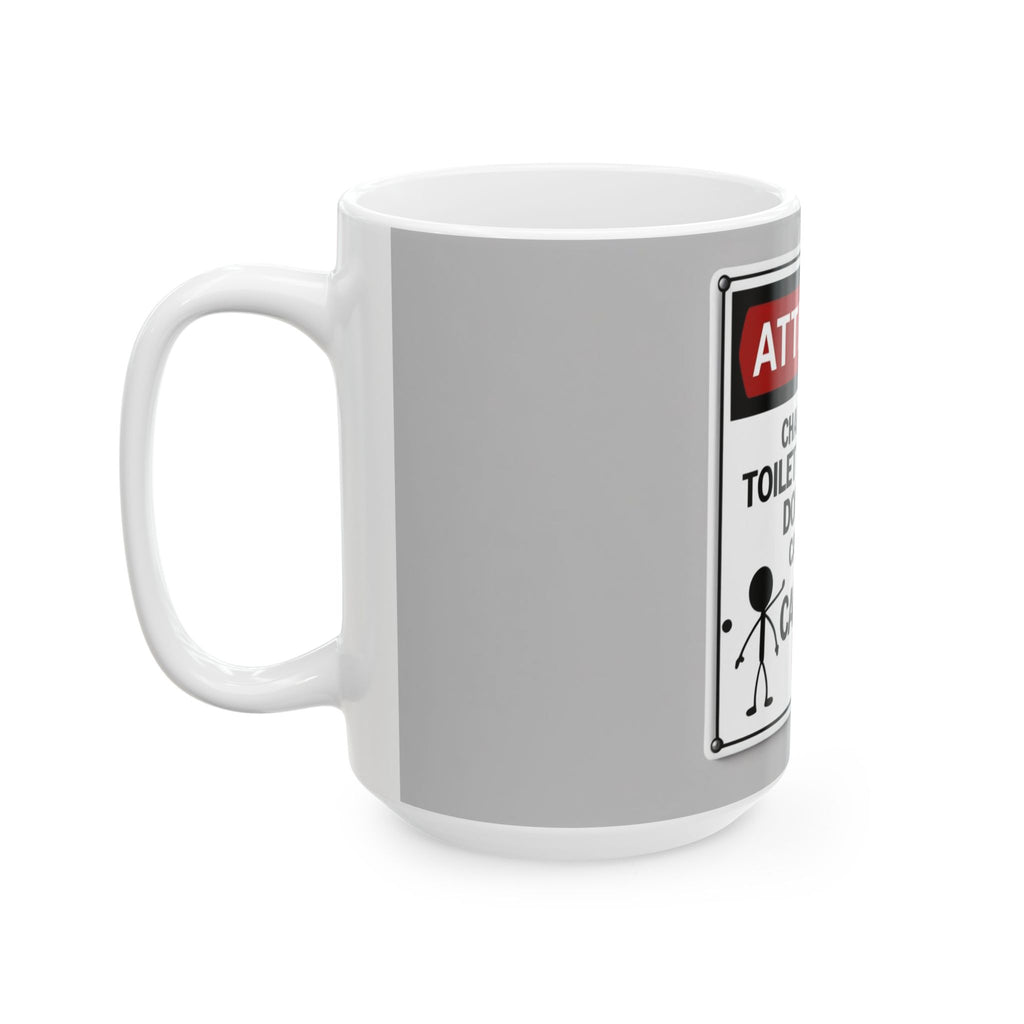 Humorous Coffee Mug, Attention Changing Toilet Paper Roll Gift, Funny Mug for Bathroom, Novelty Gift for Friends, Office Humor