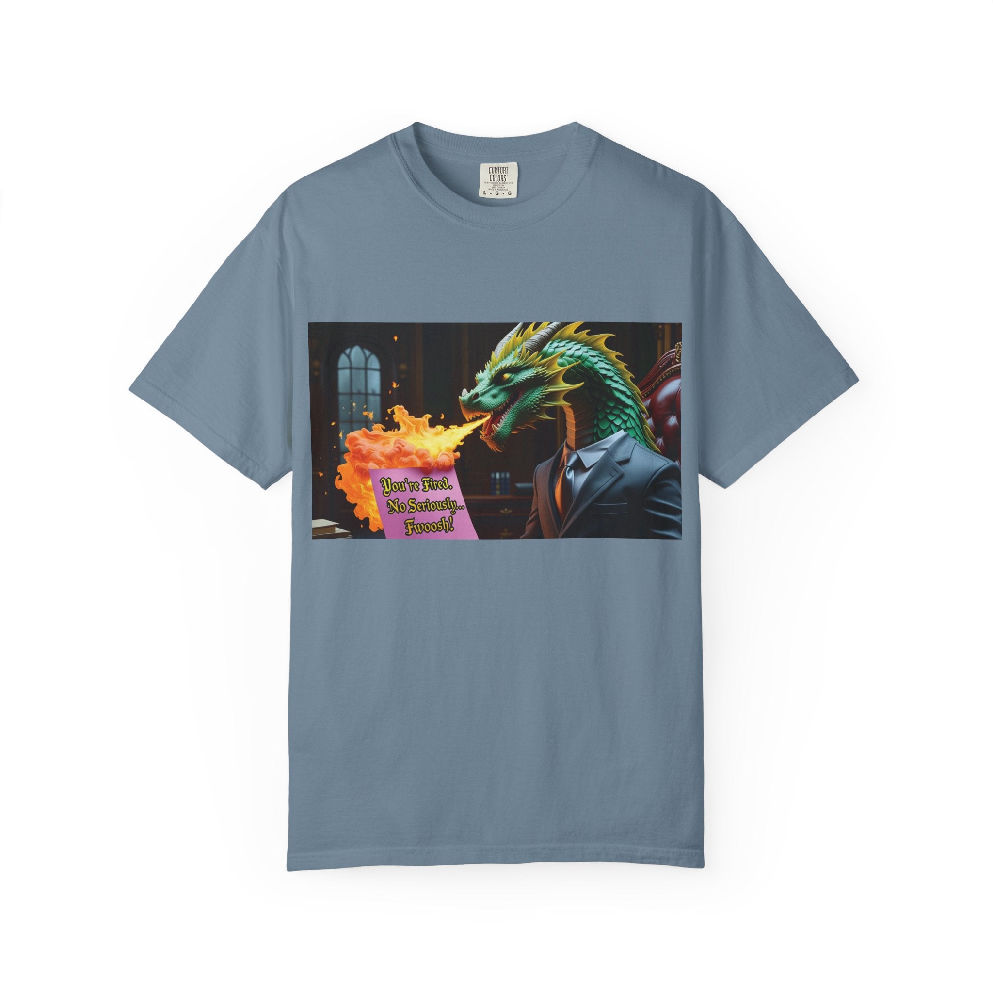 Dragon Fire  Unisex Garment-Dyed T-Shirt, Fun Graphic Tee, Unique Gift, Casual Wear, Fantasy Lover Apparel, Statement Shirt