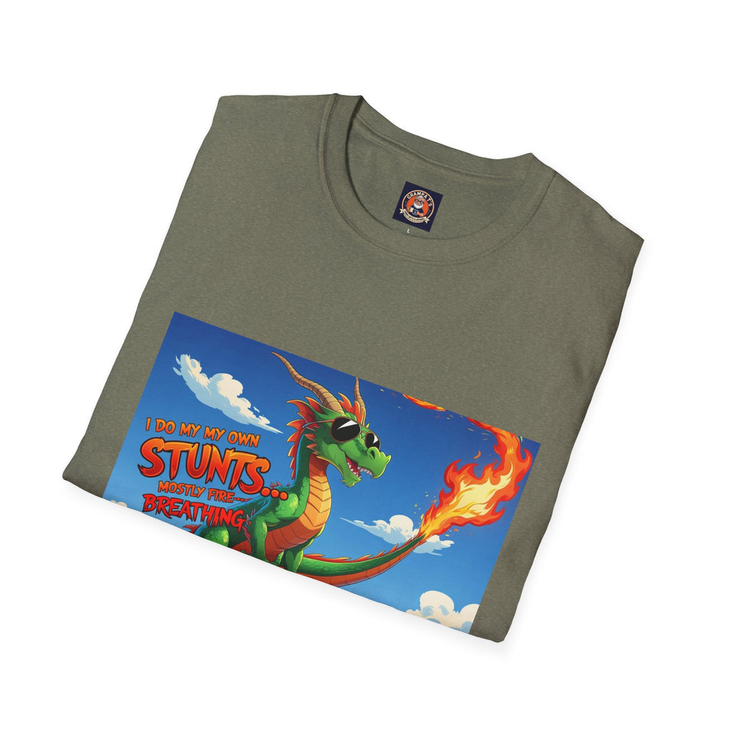 Funny Fire-Breathing Dragon T-Shirt | Fantasy Graphic Tee for Kids and Adults, Unisex Softstyle T-Shirt, Casual Wear, Game Night Apparel, [...]
