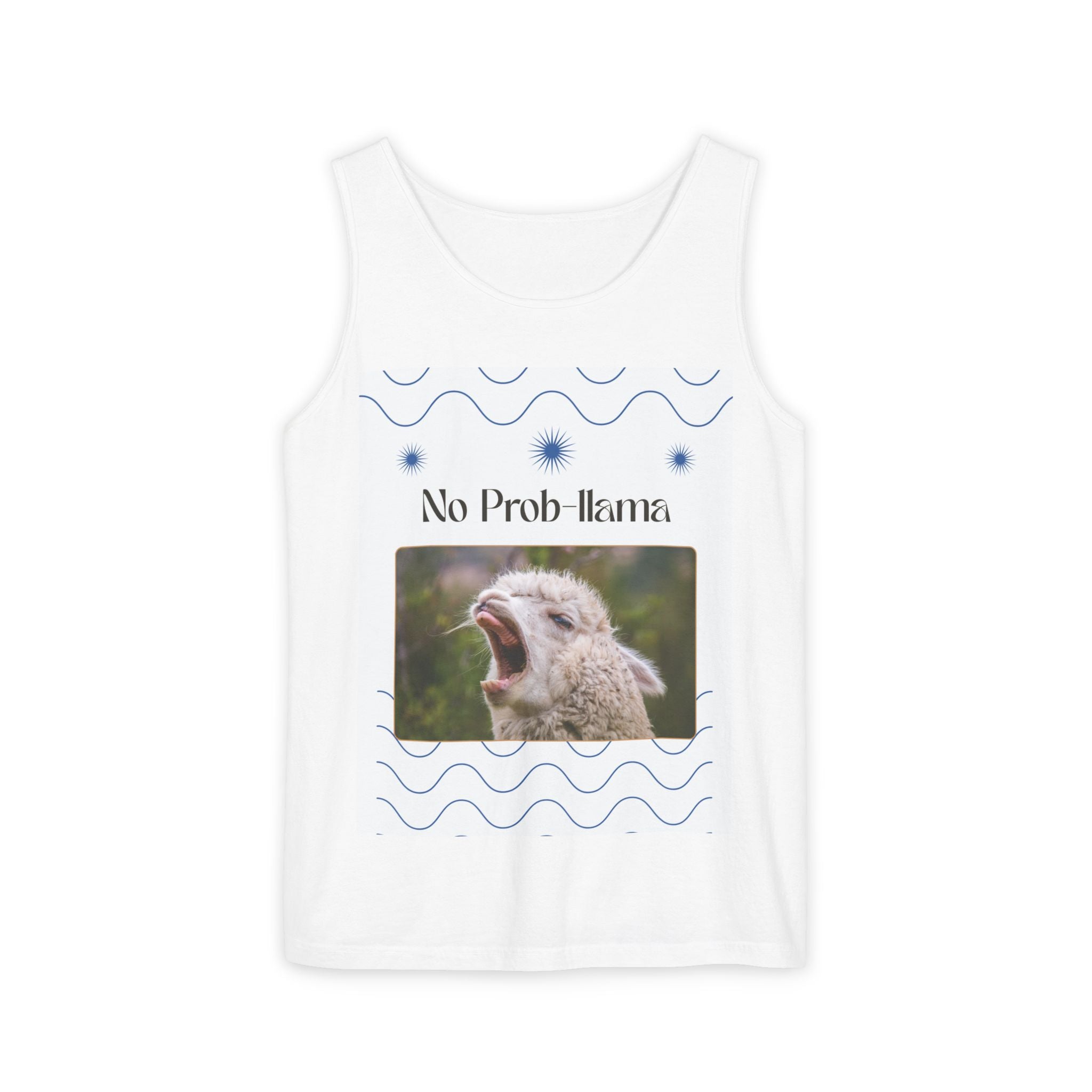 "No Prob-llama" Funny Tank Top – Cute Llama Graphic for Summer Vibes, Animal Lovers, Festivals & Chill Days