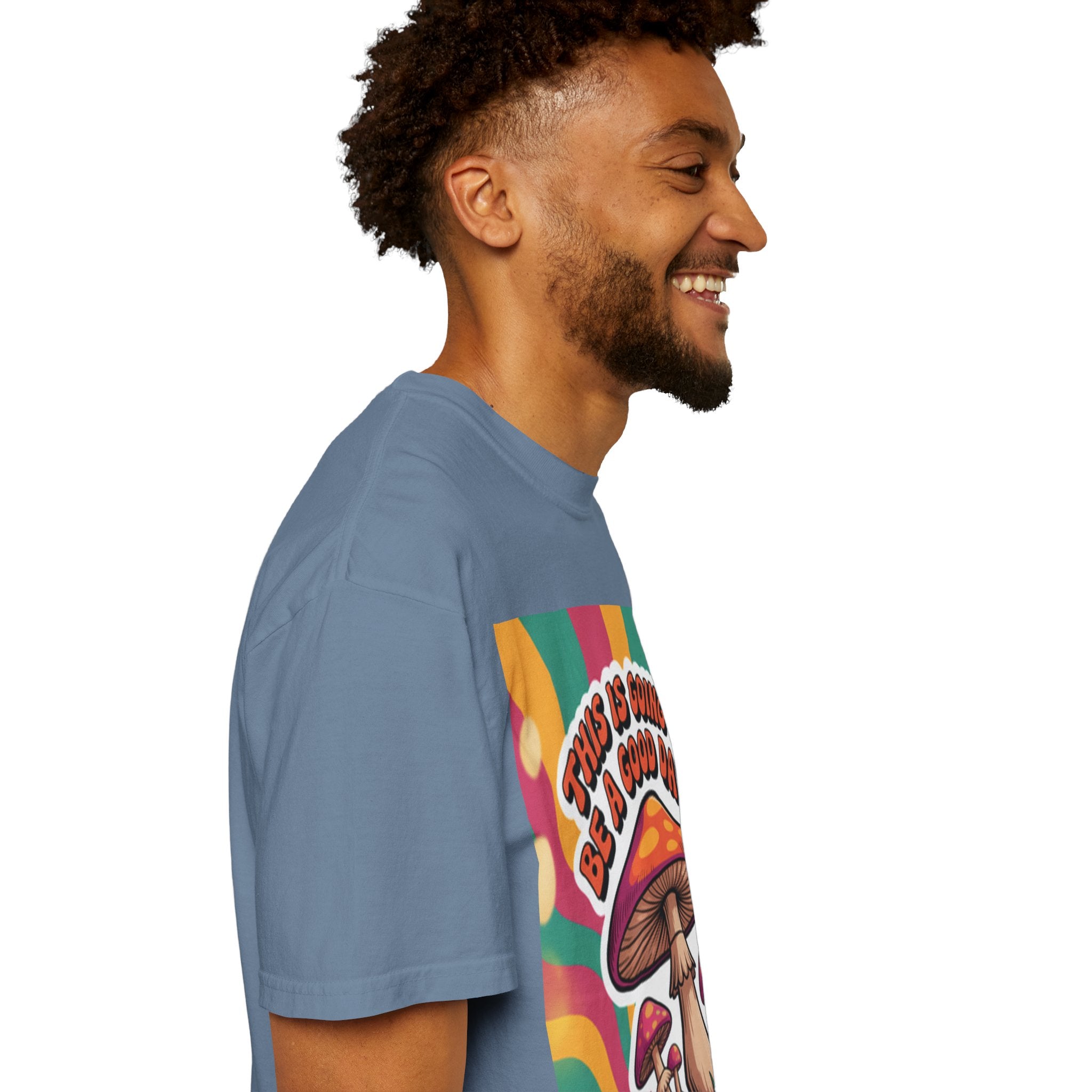 Positive Vibes T-shirt, Retro Mushroom Tee, Unisex Psychedelic Shirt, Gift for Friends, Casual Wear, Summer Essentials