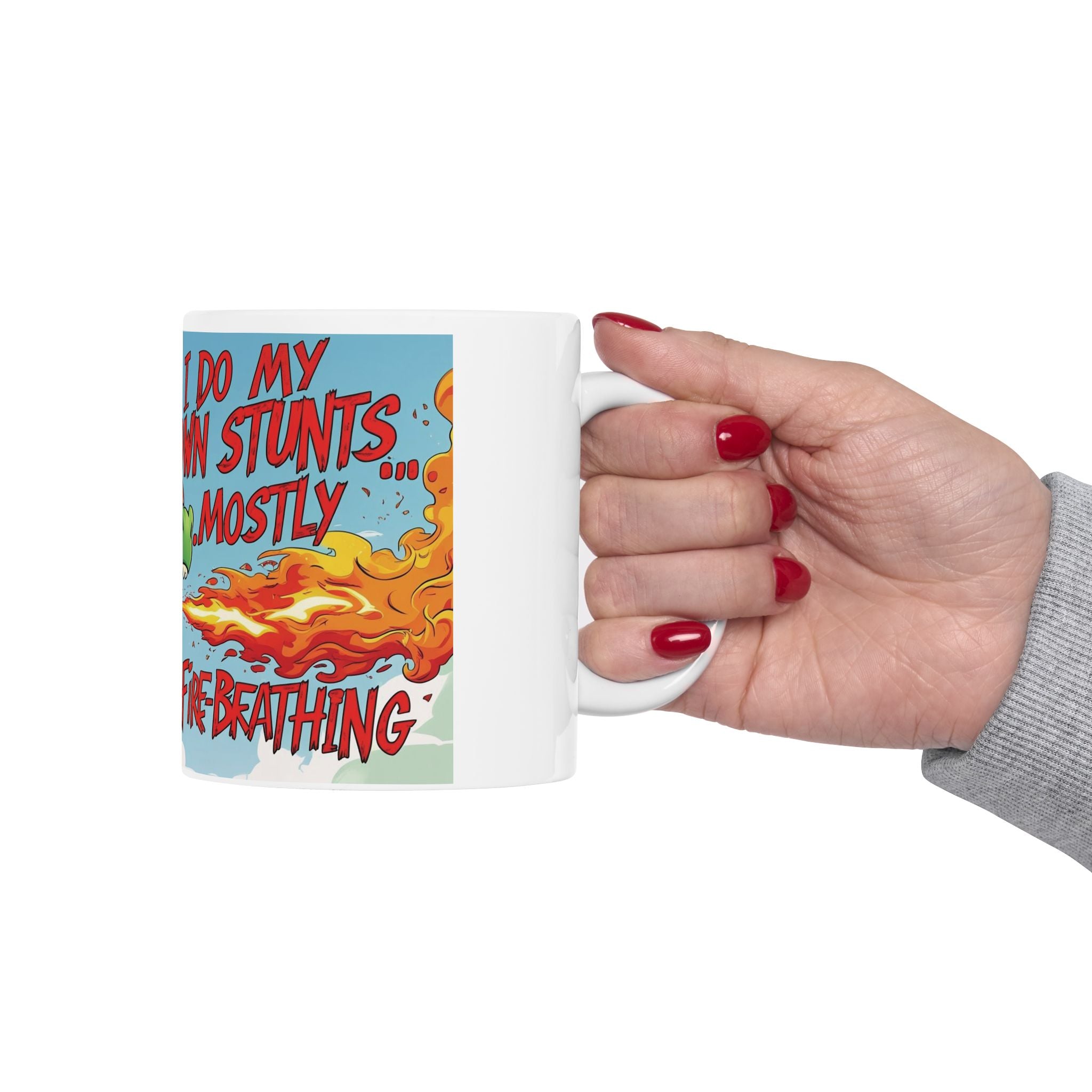 Fire-Breathing Dragon Ceramic Mug - Fun Fantasy Coffee Cup for Dragon Lovers, Fantasy Gifts, Quirky Home Decor, Birthday, Cosplay