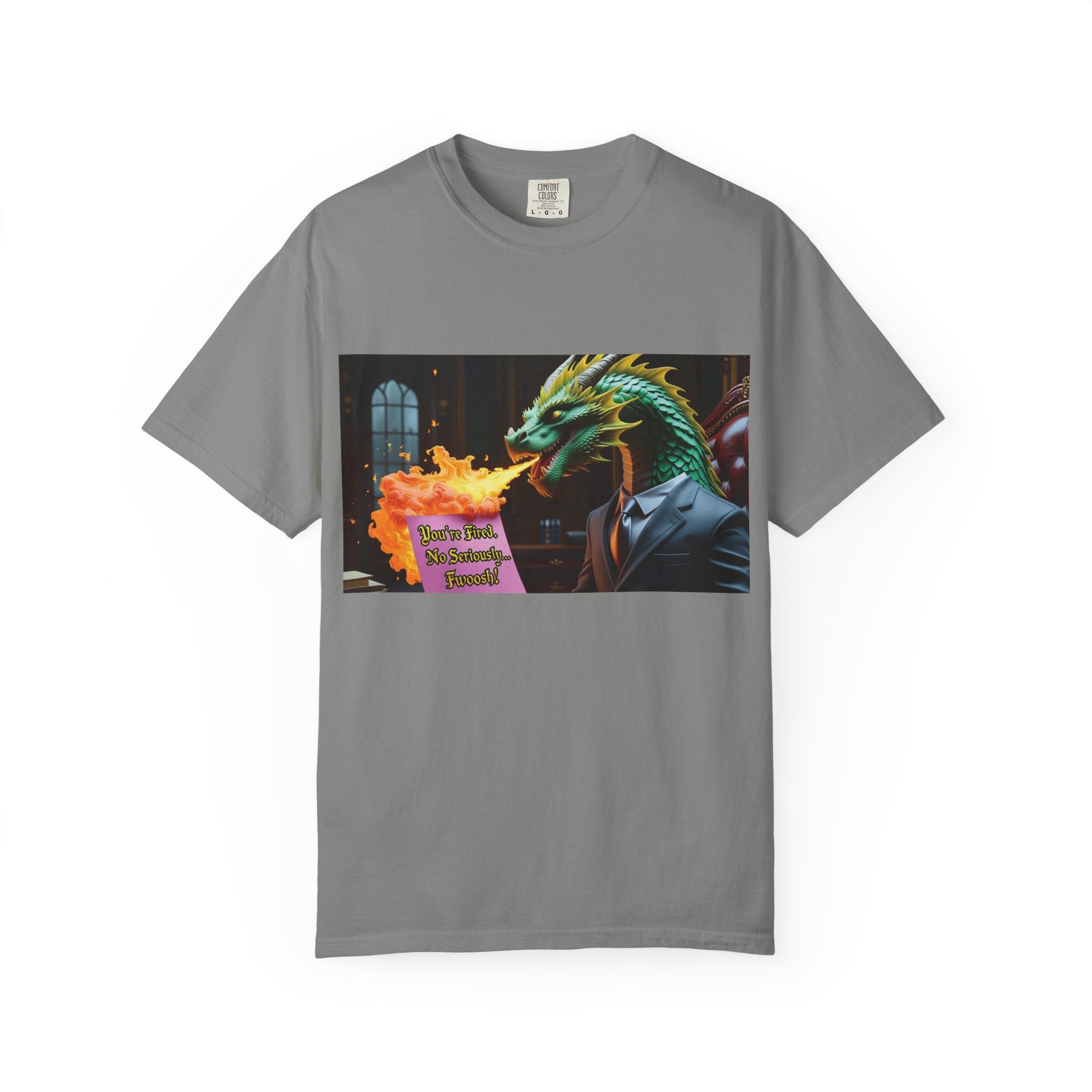 Dragon Fire  Unisex Garment-Dyed T-Shirt, Fun Graphic Tee, Unique Gift, Casual Wear, Fantasy Lover Apparel, Statement Shirt