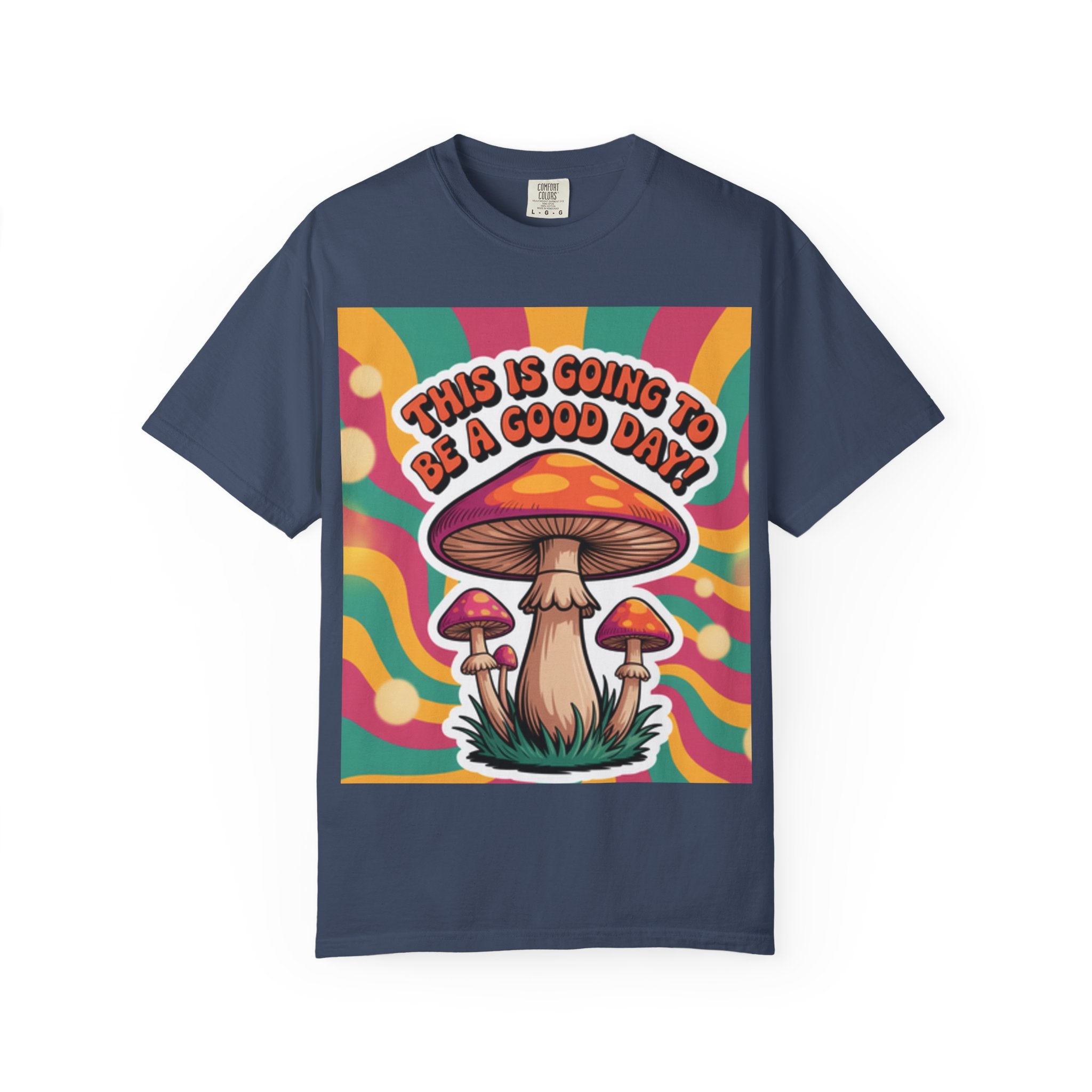 Positive Vibes T-shirt, Retro Mushroom Tee, Unisex Psychedelic Shirt, Gift for Friends, Casual Wear, Summer Essentials