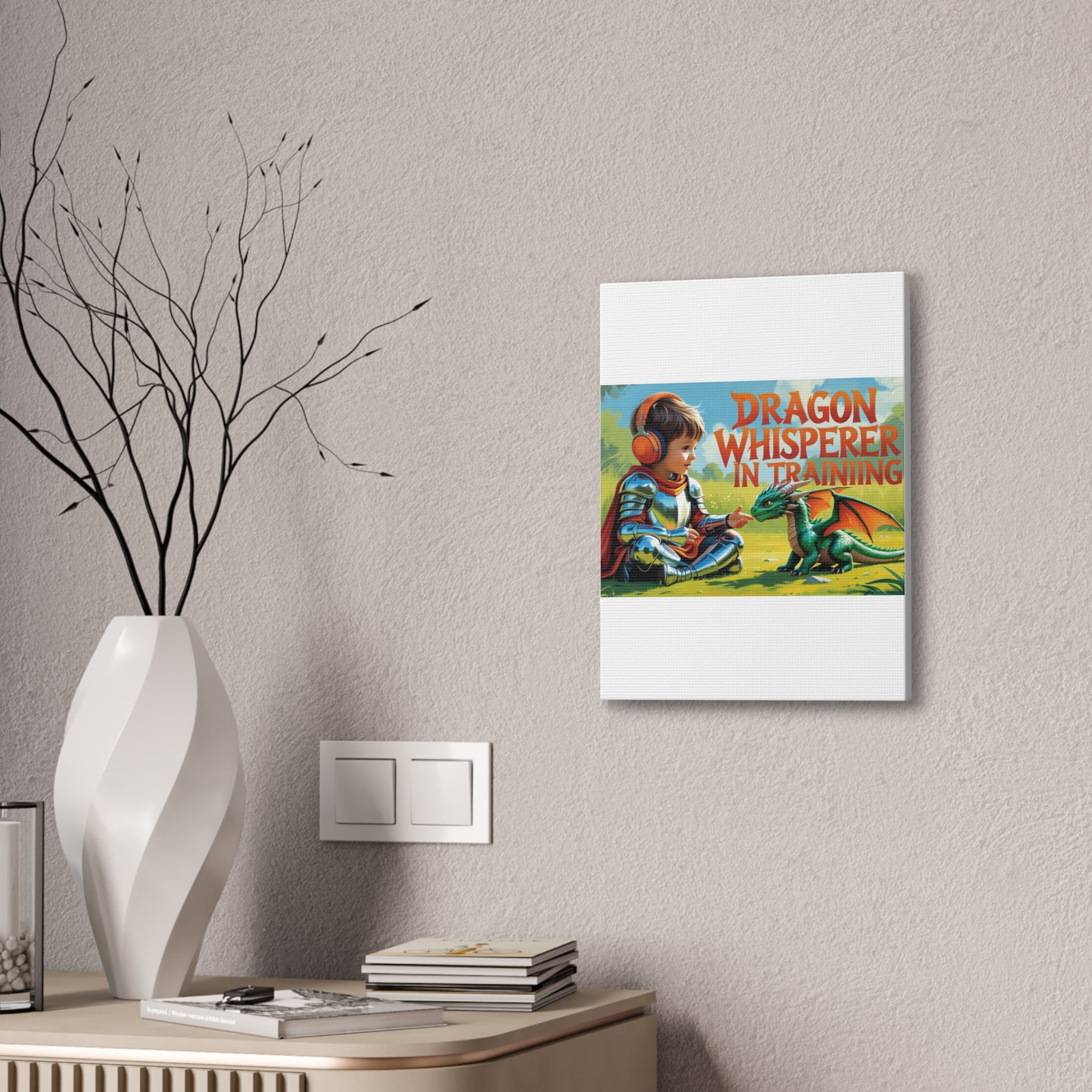 Dragon Whisperer Canvas Print, Playroom Decor, Childrens Wall Art, Fantasy Kids Room, Dragon Lover Gift, Adventure Art, Kid's Room Decor
