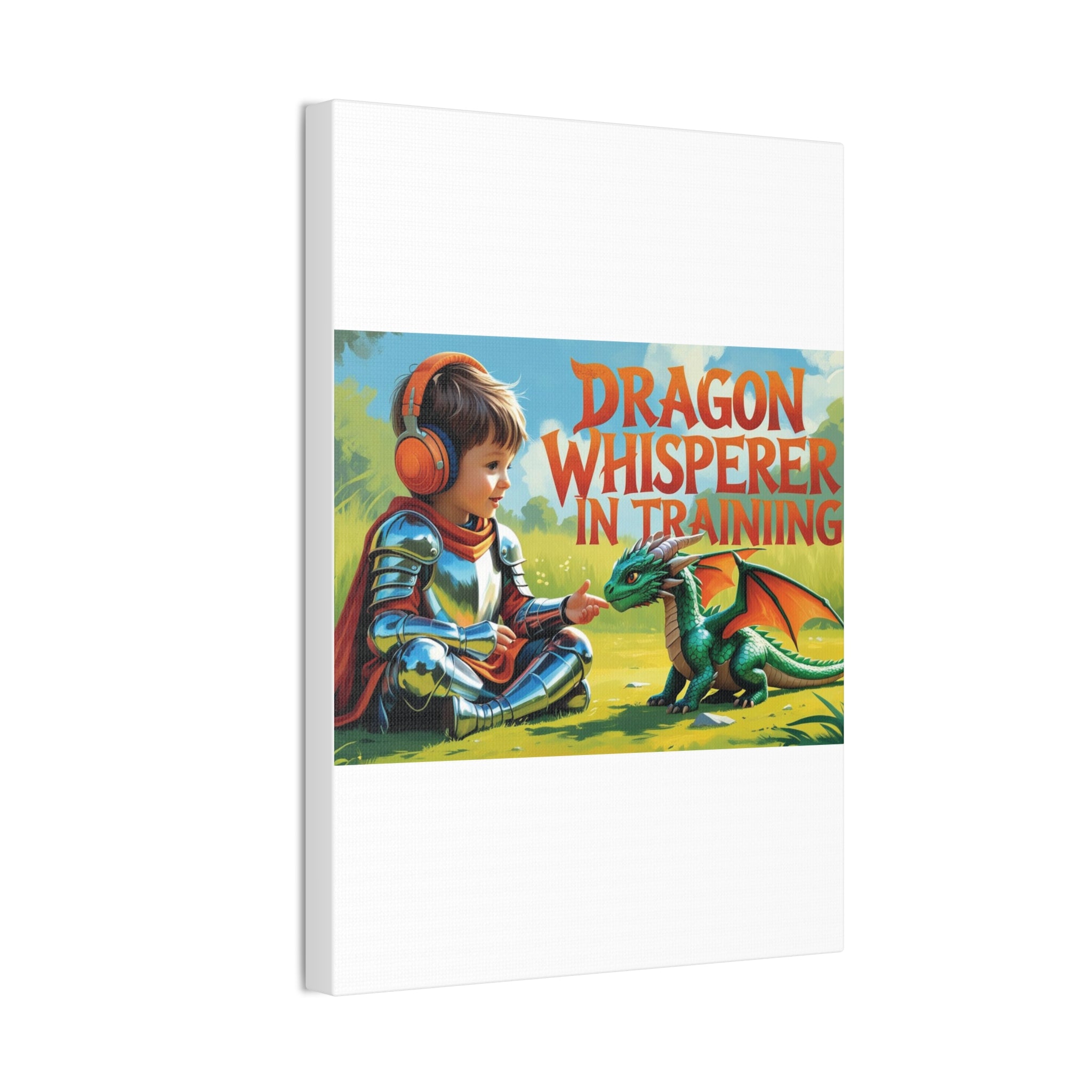 Dragon Whisperer Canvas Print, Playroom Decor, Childrens Wall Art, Fantasy Kids Room, Dragon Lover Gift, Adventure Art, Kid's Room Decor
