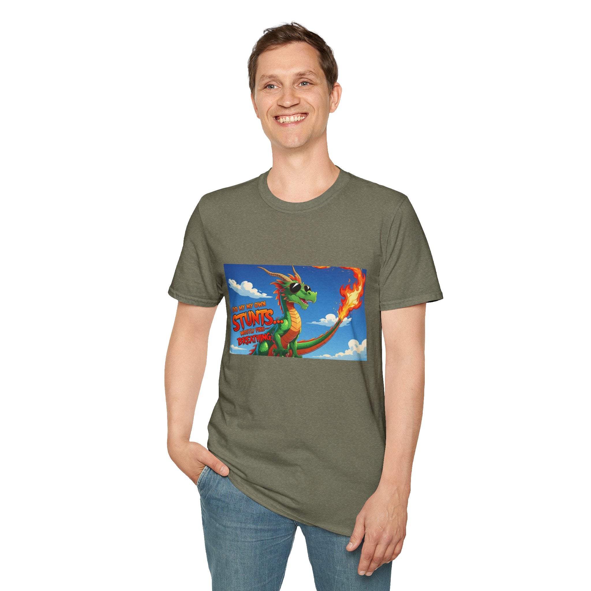 Funny Fire-Breathing Dragon T-Shirt | Fantasy Graphic Tee for Kids and Adults, Unisex Softstyle T-Shirt, Casual Wear, Game Night Apparel, [...]