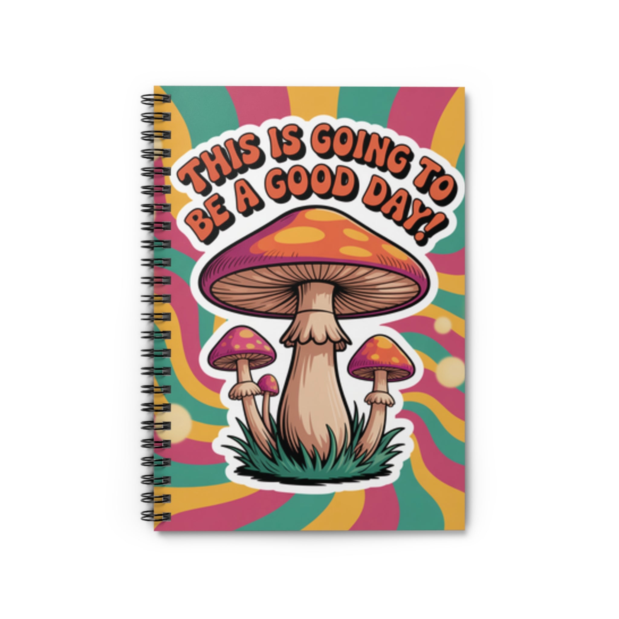 Positive Vibes Colorful Mushroom Spiral Notebook - Perfect Gift, Journal for Creatives, Motivational Note-taking, School Supplies, Daily Planner, [...]