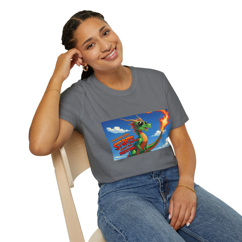 Funny Fire-Breathing Dragon T-Shirt | Fantasy Graphic Tee for Kids and Adults, Unisex Softstyle T-Shirt, Casual Wear, Game Night Apparel, [...]