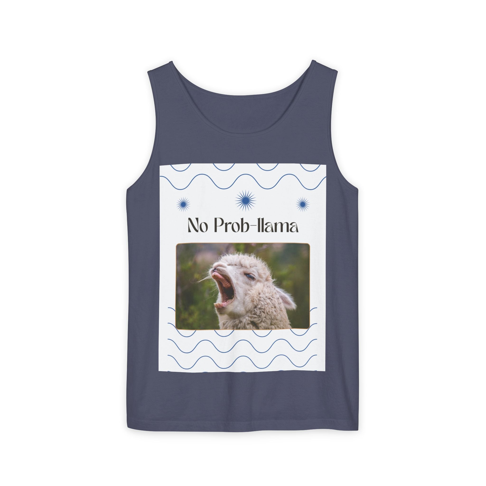"No Prob-llama" Funny Tank Top – Cute Llama Graphic for Summer Vibes, Animal Lovers, Festivals & Chill Days