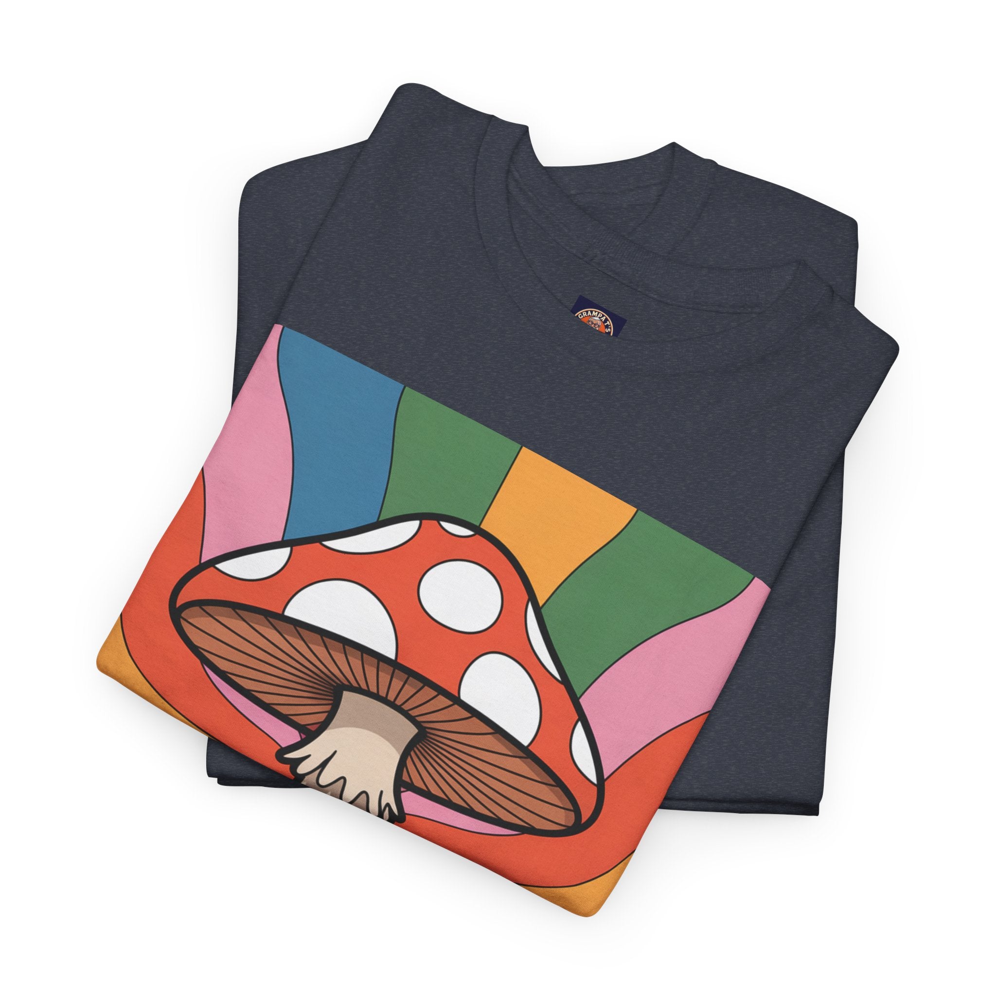 Fun Hippy Mushroom Cheerful Graphic Tee, Positive Vibes T-Shirt for Everyday Wear, Gift for Nature Lovers, Trendy Casual Wear, Eco-Friendly Fashion