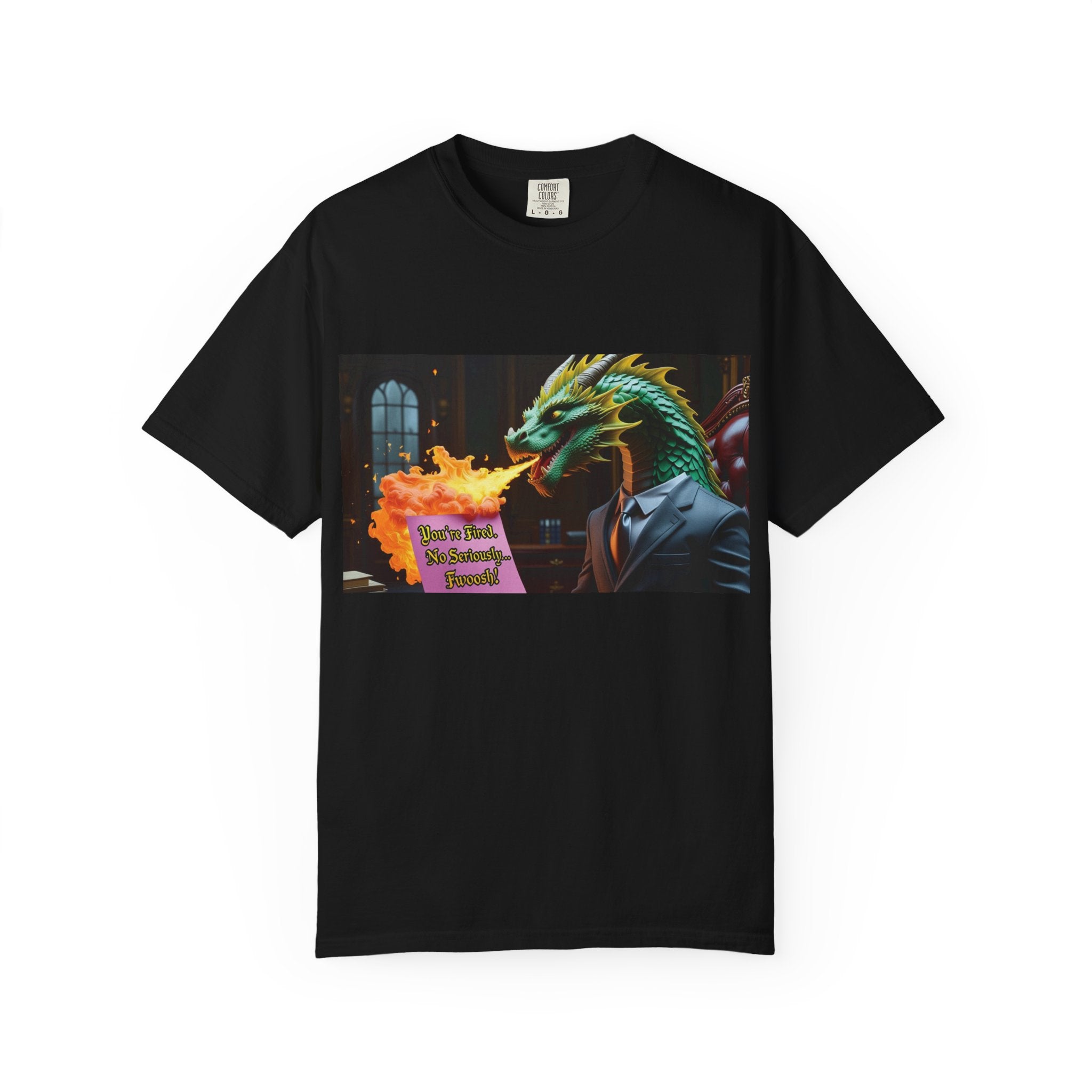 Dragon Fire  Unisex Garment-Dyed T-Shirt, Fun Graphic Tee, Unique Gift, Casual Wear, Fantasy Lover Apparel, Statement Shirt