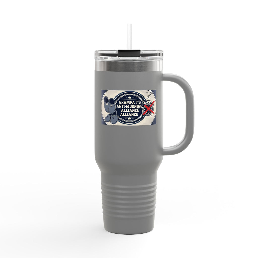 Grampa T's Anti-Morning Funny Custom Insulated Travel Mug, 40oz – Perfect for Coffee Lovers, On-the-Go Drinkware, Gifts for Him/Her, Unique Travel Accessories, [...]