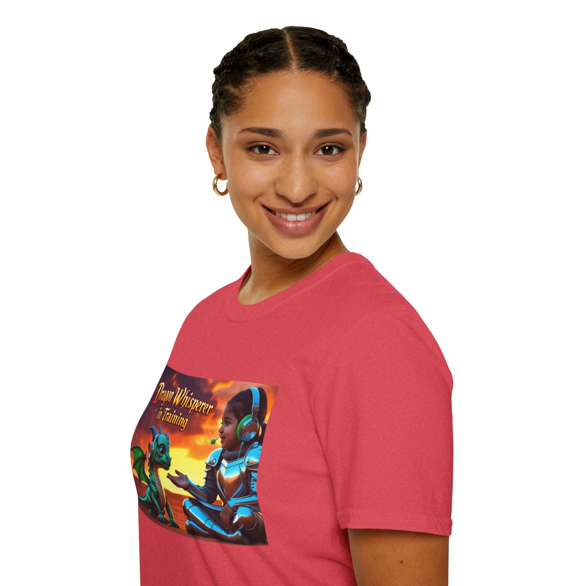 Funny Dragon Whisperer Unisex Softstyle T-Shirt | Fantasy Apparel, Gift for Dragon Lovers, Kids & Adults, Birthday Present, Magical Vibe