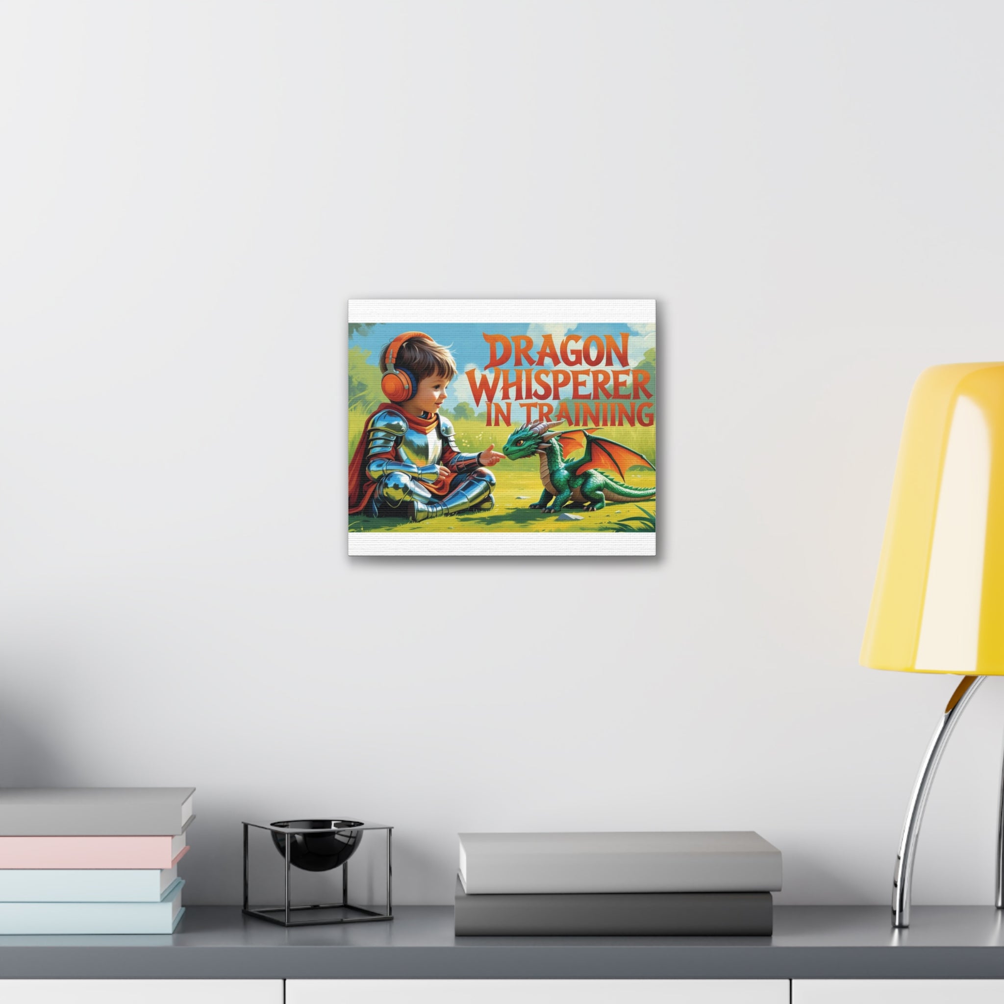 Dragon Whisperer Canvas Print, Playroom Decor, Childrens Wall Art, Fantasy Kids Room, Dragon Lover Gift, Adventure Art, Kid's Room Decor