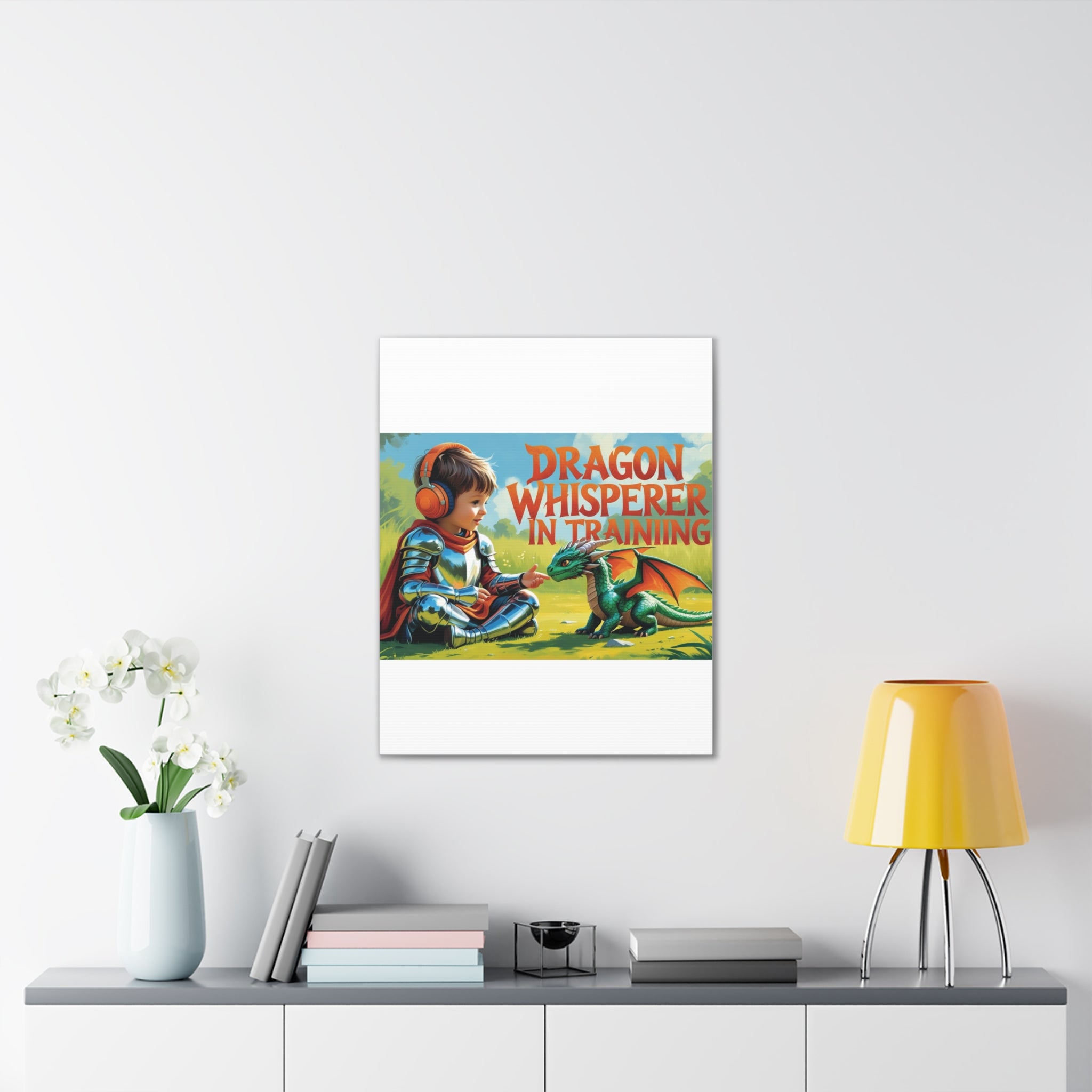 Dragon Whisperer Canvas Print, Playroom Decor, Childrens Wall Art, Fantasy Kids Room, Dragon Lover Gift, Adventure Art, Kid's Room Decor