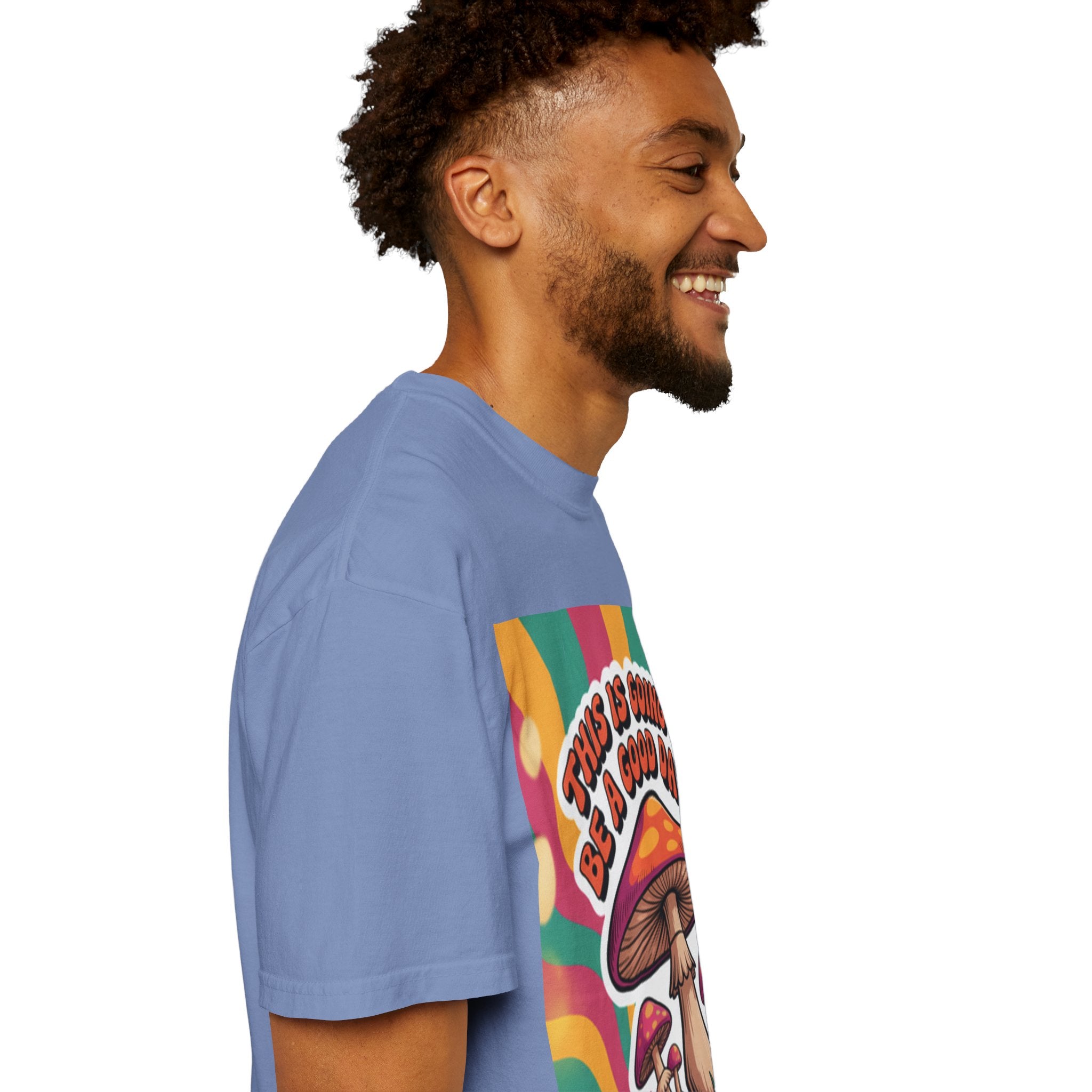 Positive Vibes T-shirt, Retro Mushroom Tee, Unisex Psychedelic Shirt, Gift for Friends, Casual Wear, Summer Essentials