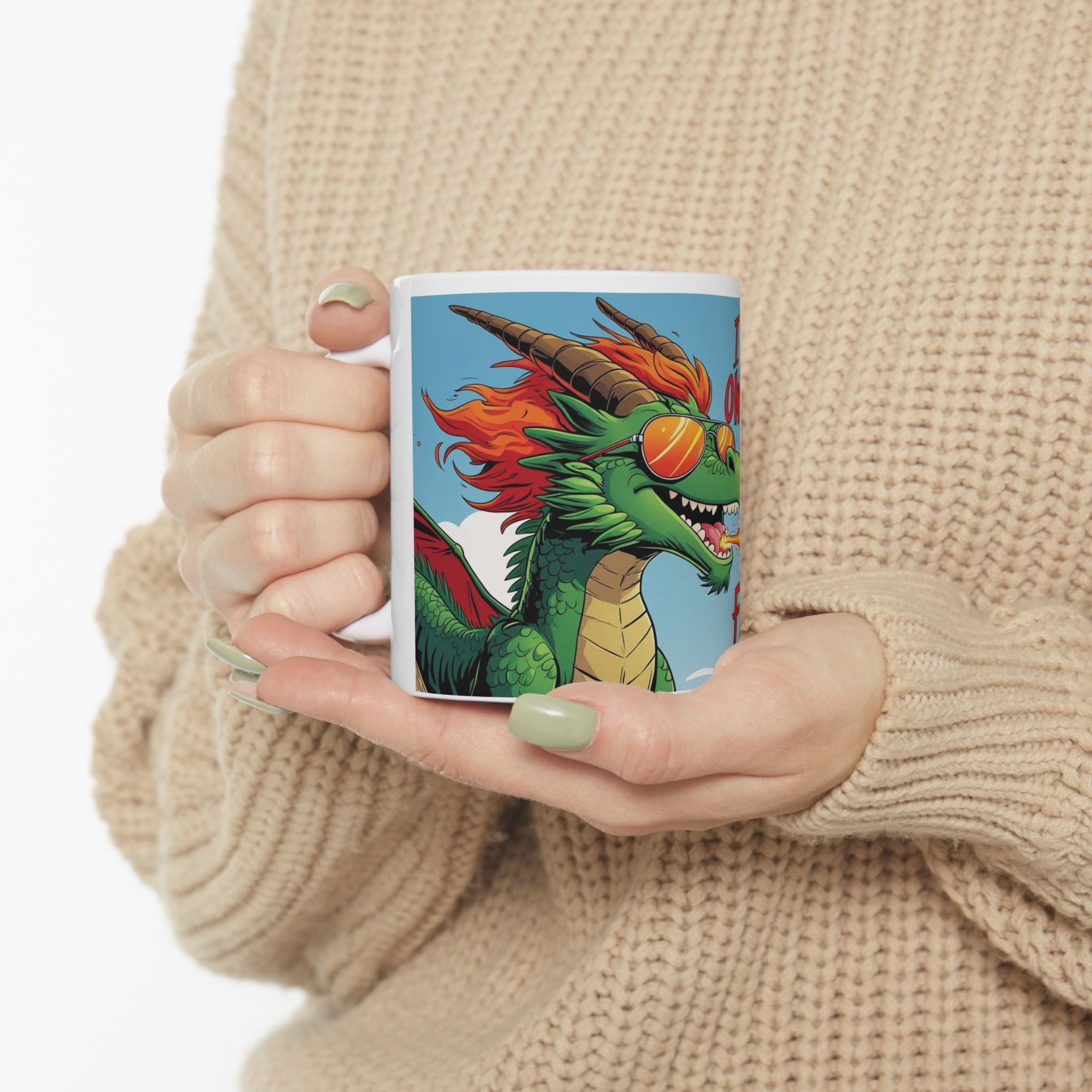 Fire-Breathing Dragon Ceramic Mug - Fun Fantasy Coffee Cup for Dragon Lovers, Fantasy Gifts, Quirky Home Decor, Birthday, Cosplay