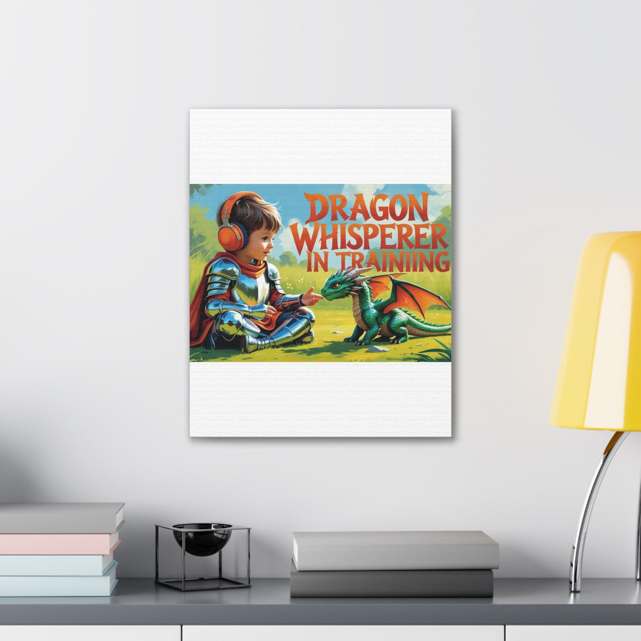 Dragon Whisperer Canvas Print, Playroom Decor, Childrens Wall Art, Fantasy Kids Room, Dragon Lover Gift, Adventure Art, Kid's Room Decor