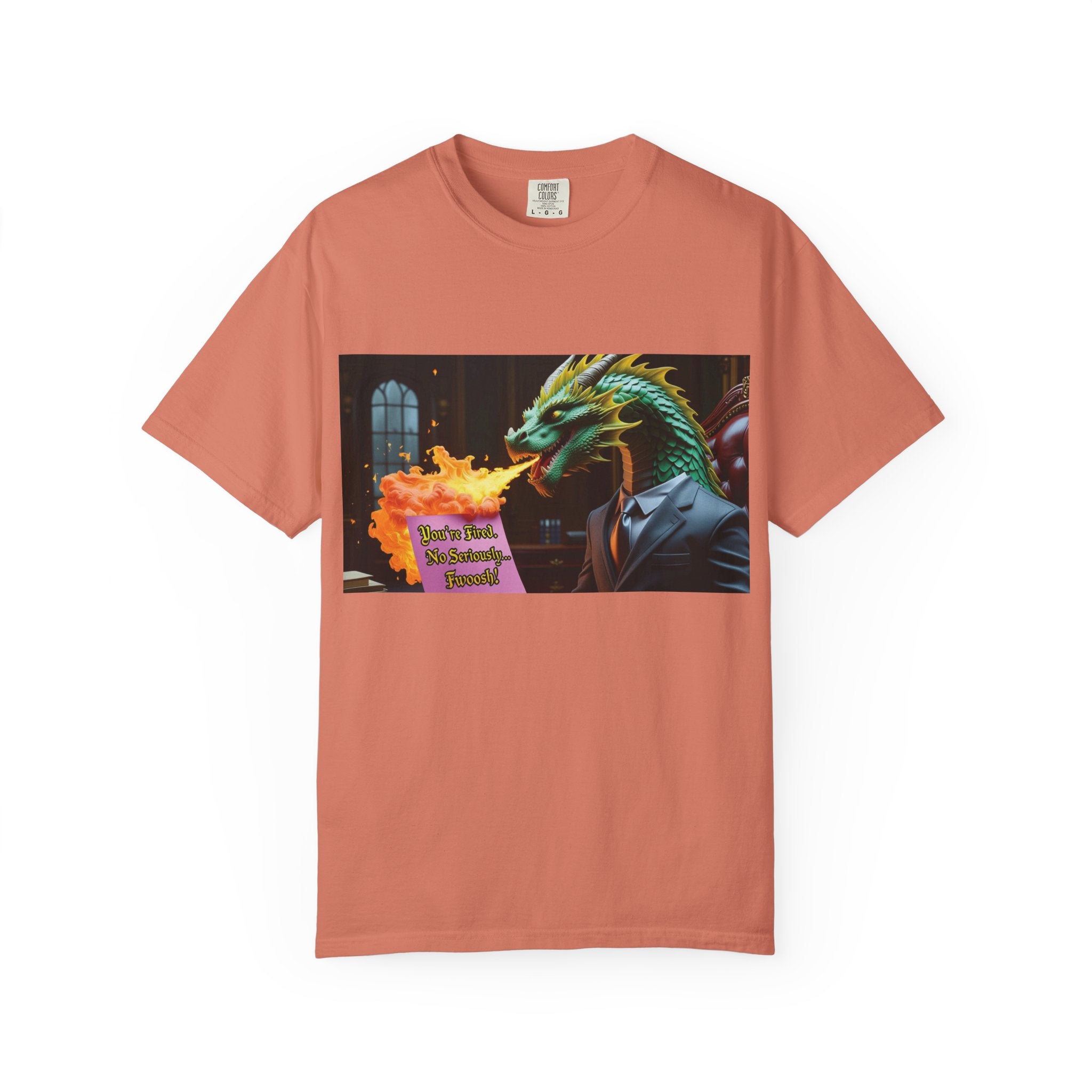 Dragon Fire  Unisex Garment-Dyed T-Shirt, Fun Graphic Tee, Unique Gift, Casual Wear, Fantasy Lover Apparel, Statement Shirt