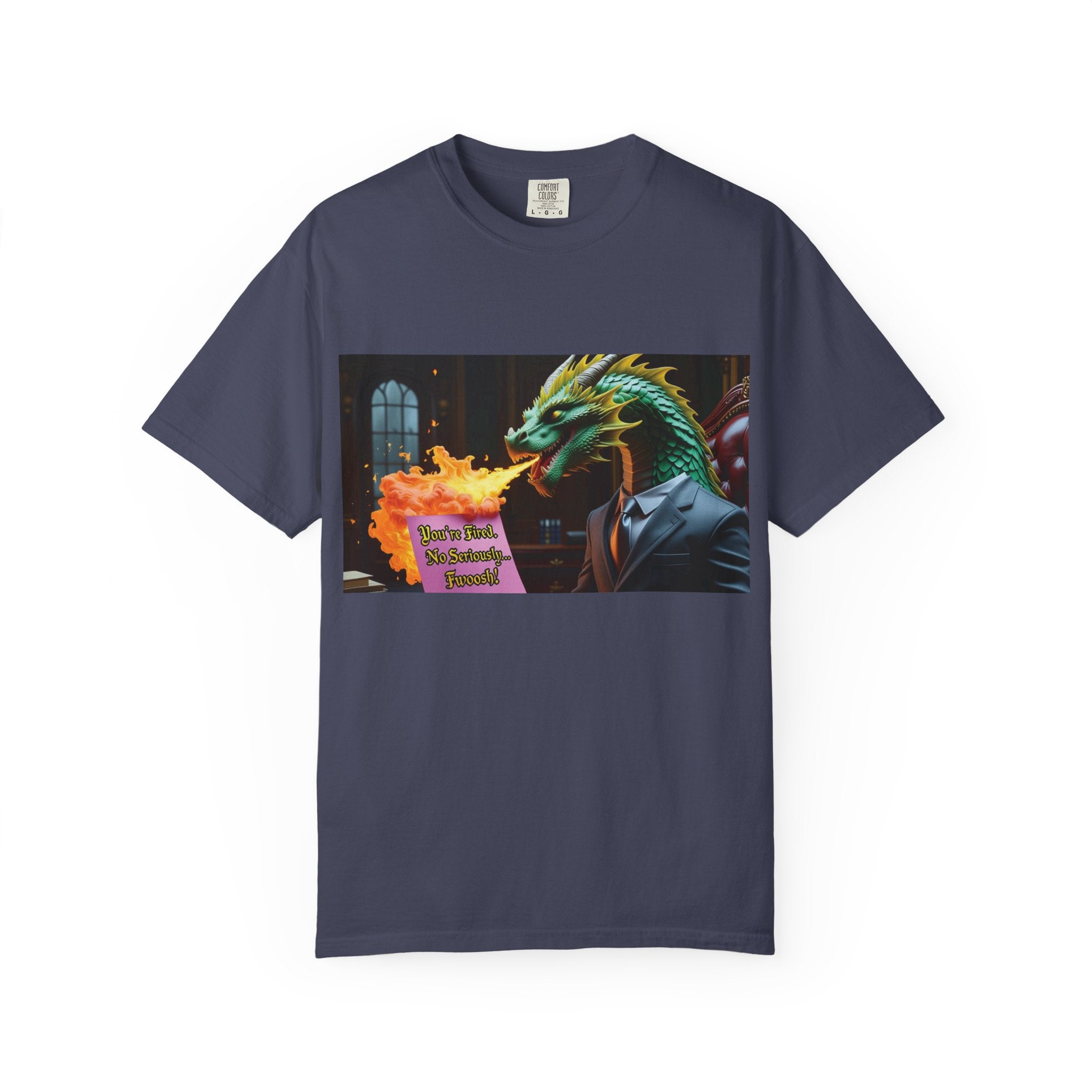 Dragon Fire  Unisex Garment-Dyed T-Shirt, Fun Graphic Tee, Unique Gift, Casual Wear, Fantasy Lover Apparel, Statement Shirt