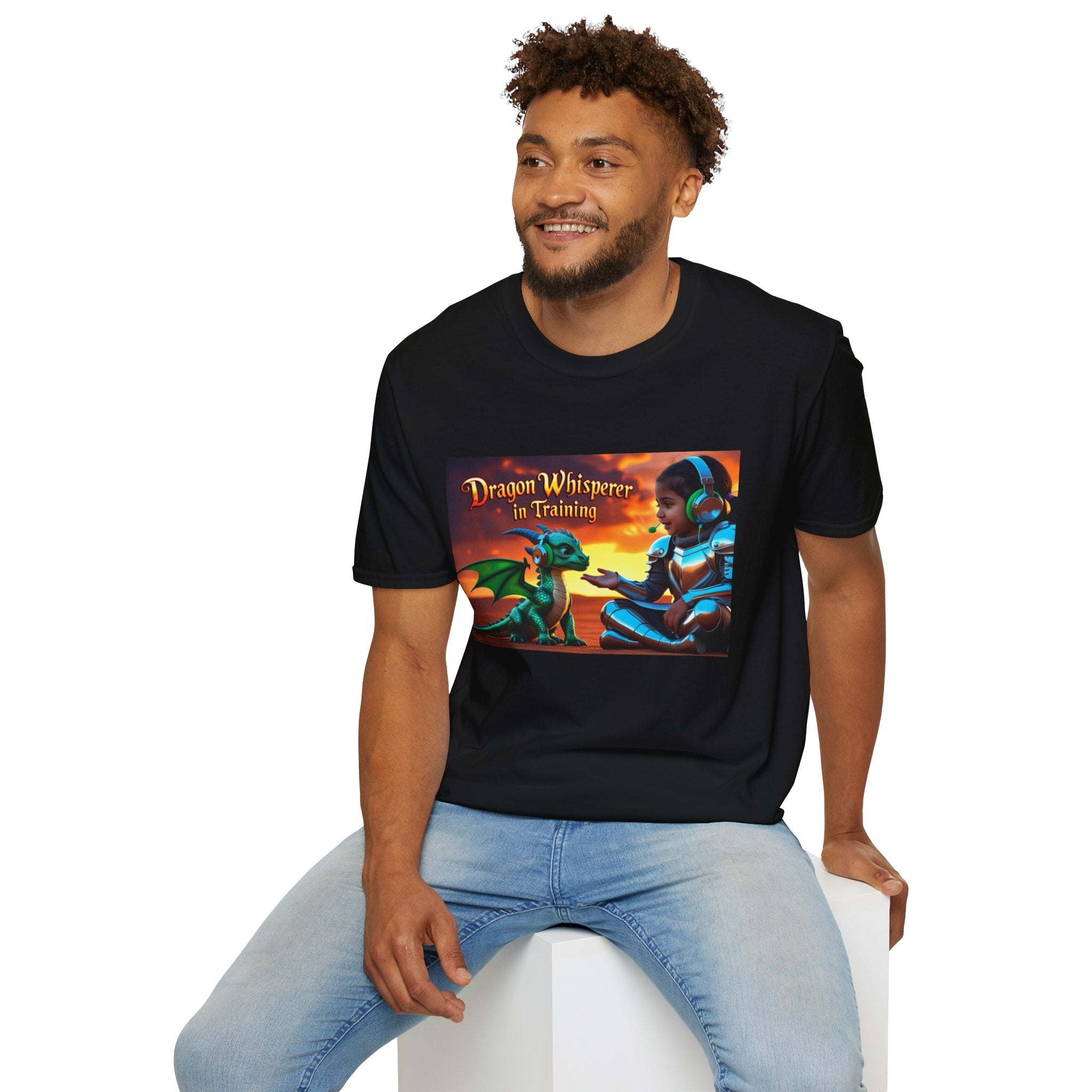 Funny Dragon Whisperer Unisex Softstyle T-Shirt | Fantasy Apparel, Gift for Dragon Lovers, Kids & Adults, Birthday Present, Magical Vibe