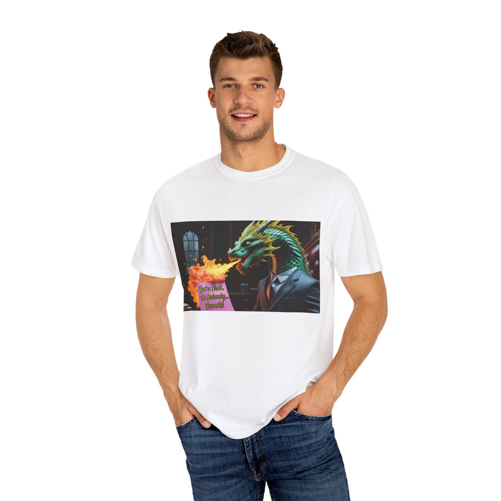 Dragon Fire  Unisex Garment-Dyed T-Shirt, Fun Graphic Tee, Unique Gift, Casual Wear, Fantasy Lover Apparel, Statement Shirt