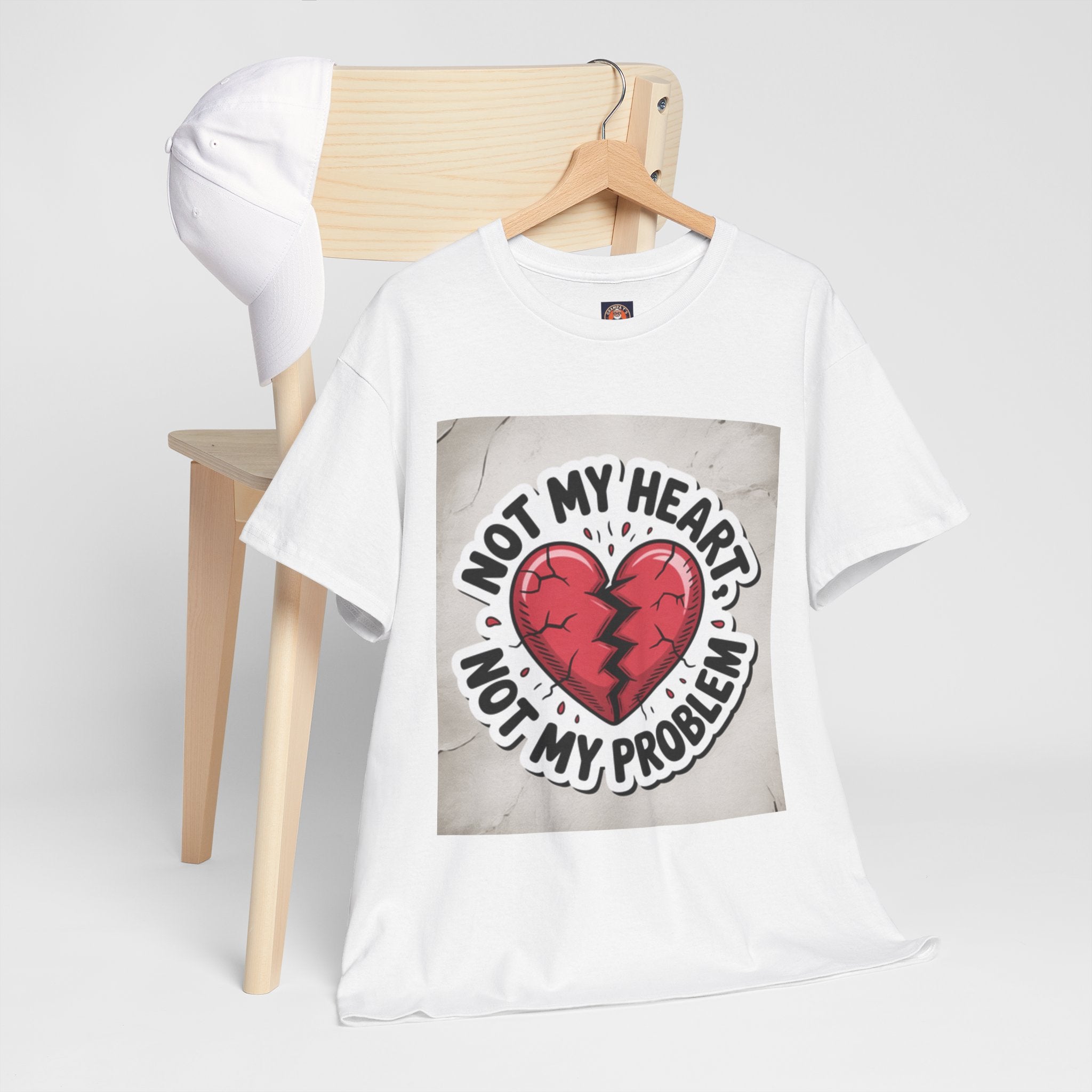 Heartbreak Humor Tee: Not My Heart Not My Problem, Funny T-Shirt, Unisex Cotton Tee, Casual Wear, Gifts for Friends, Breakup Apparel