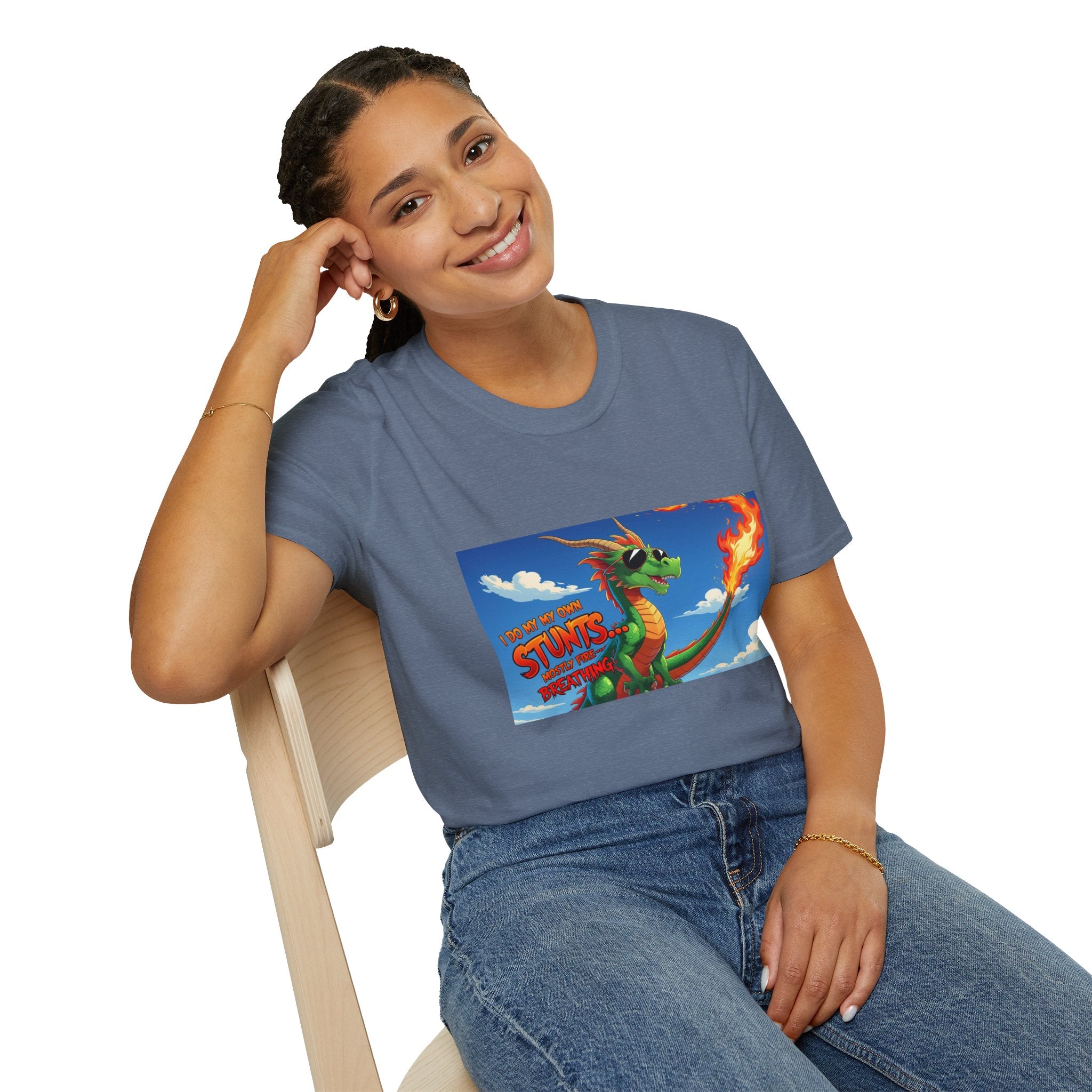 Funny Fire-Breathing Dragon T-Shirt | Fantasy Graphic Tee for Kids and Adults, Unisex Softstyle T-Shirt, Casual Wear, Game Night Apparel, [...]