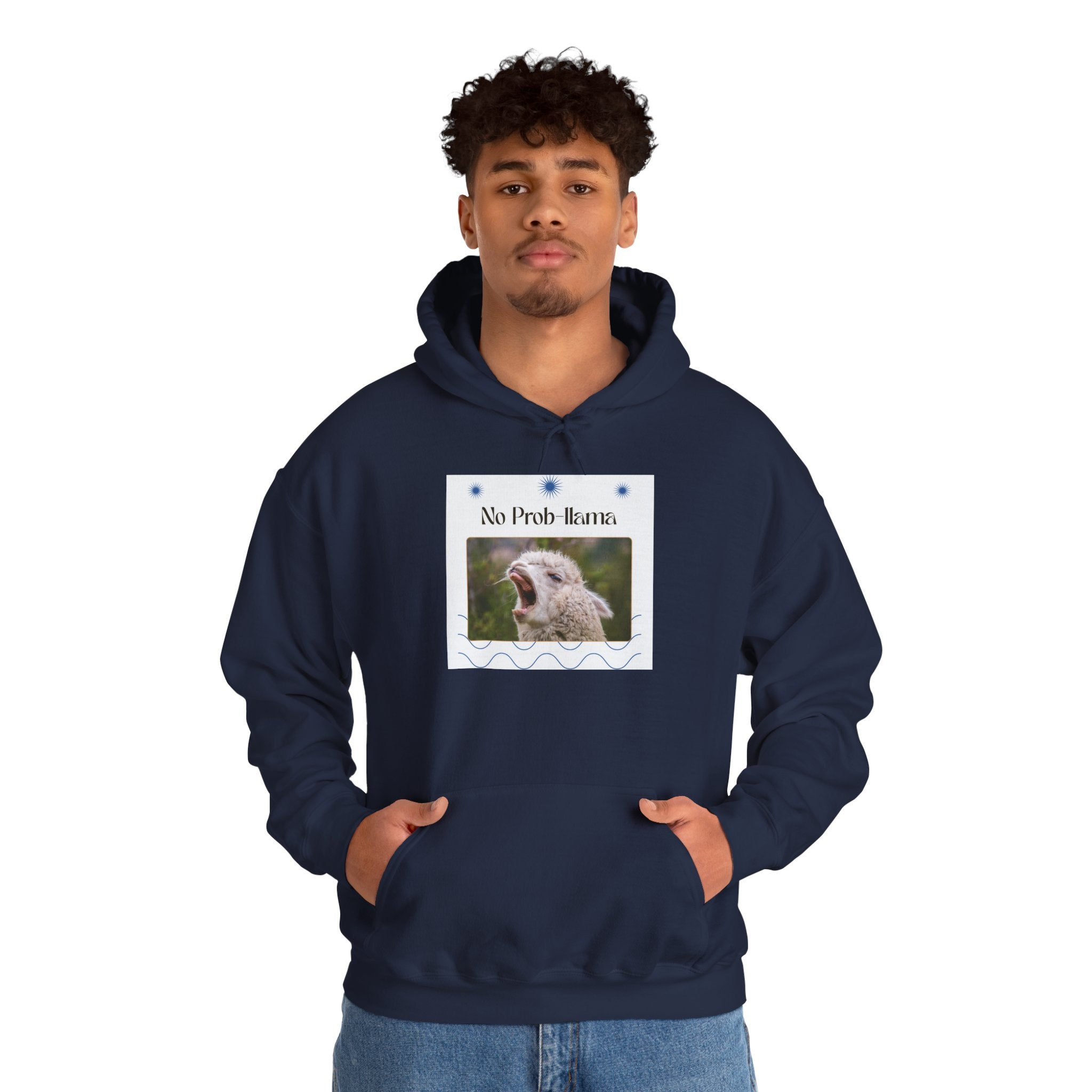 "No Prob-Llama" Unisex Hooded Sweatshirt with Fun Design, Cozy Apparel for Relaxed Days, Gifts for Friends, Casual Wear, Unique Gift Idea, Birthday Present