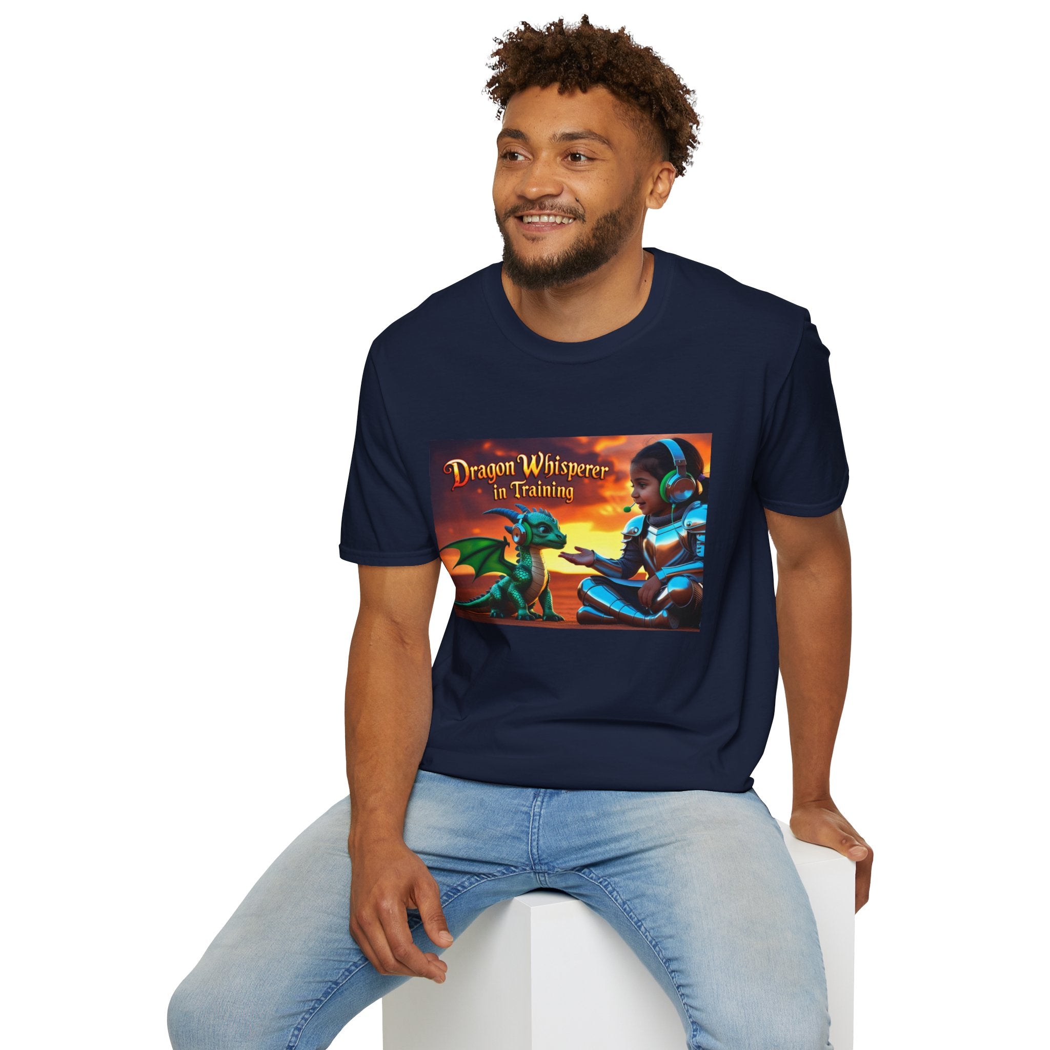 Funny Dragon Whisperer Unisex Softstyle T-Shirt | Fantasy Apparel, Gift for Dragon Lovers, Kids & Adults, Birthday Present, Magical Vibe