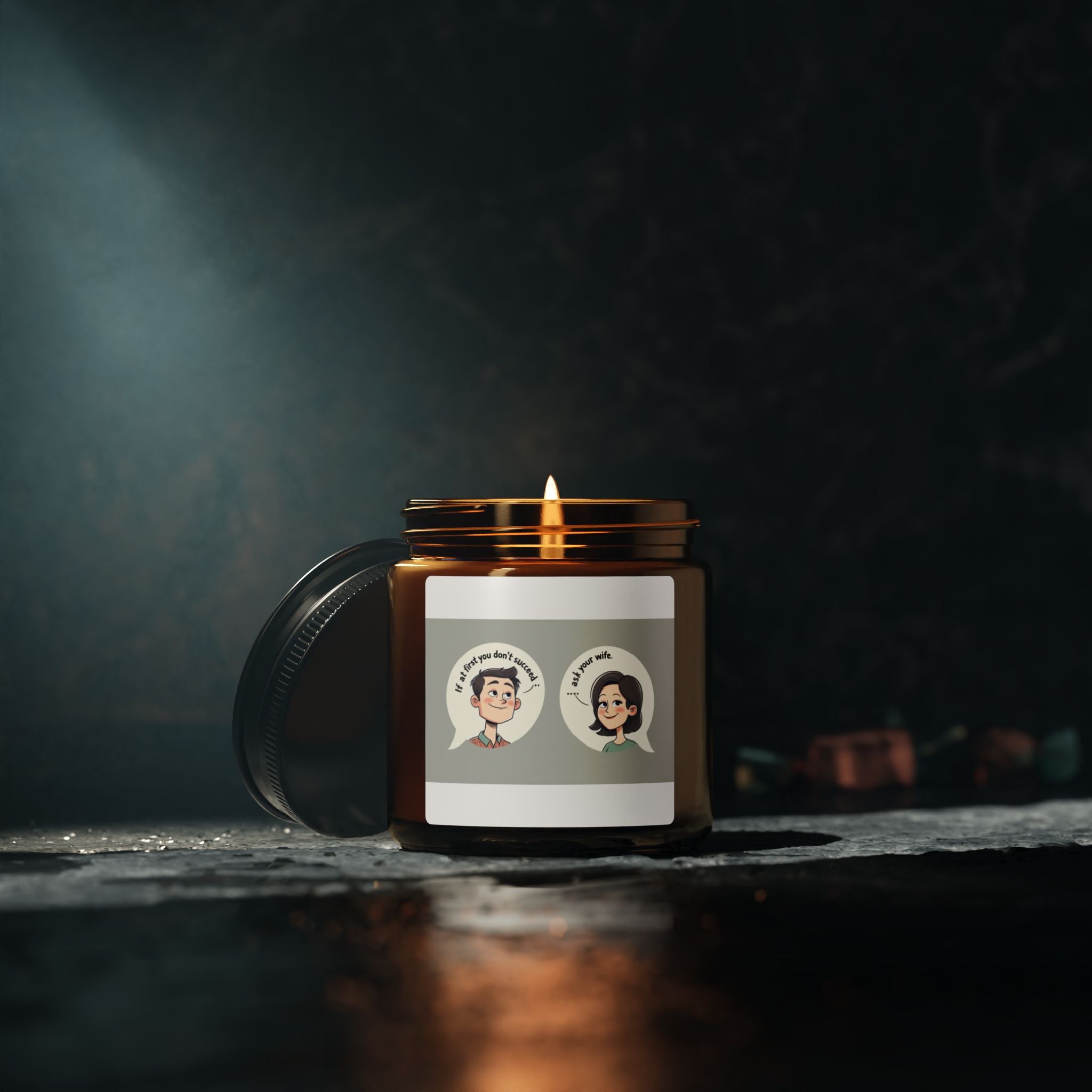 Funny Ask My Wife Scented Soy Candle - Cozy Home Decor, Gift for Her, Aromatherapy, Self-Care, Relaxation, Unique Candle Gift