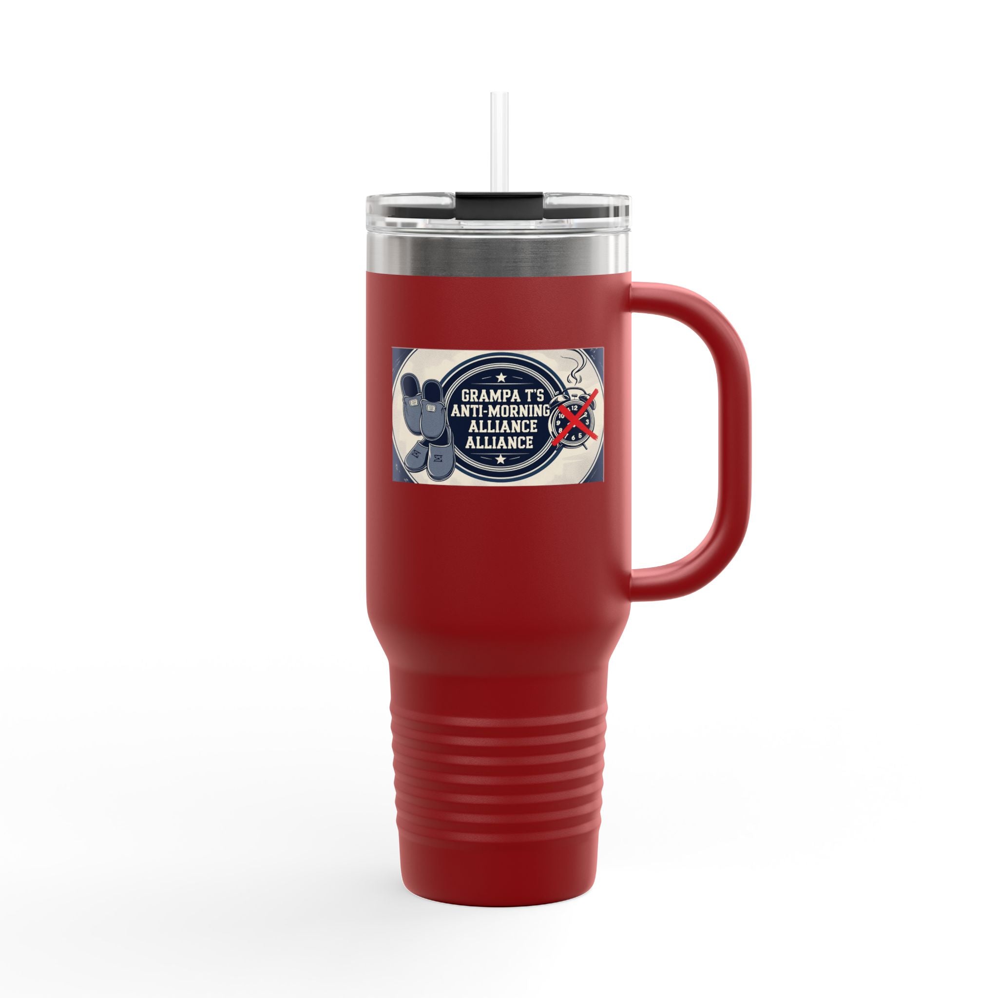 Grampa T's Anti-Morning Funny Custom Insulated Travel Mug, 40oz – Perfect for Coffee Lovers, On-the-Go Drinkware, Gifts for Him/Her, Unique Travel Accessories, [...]