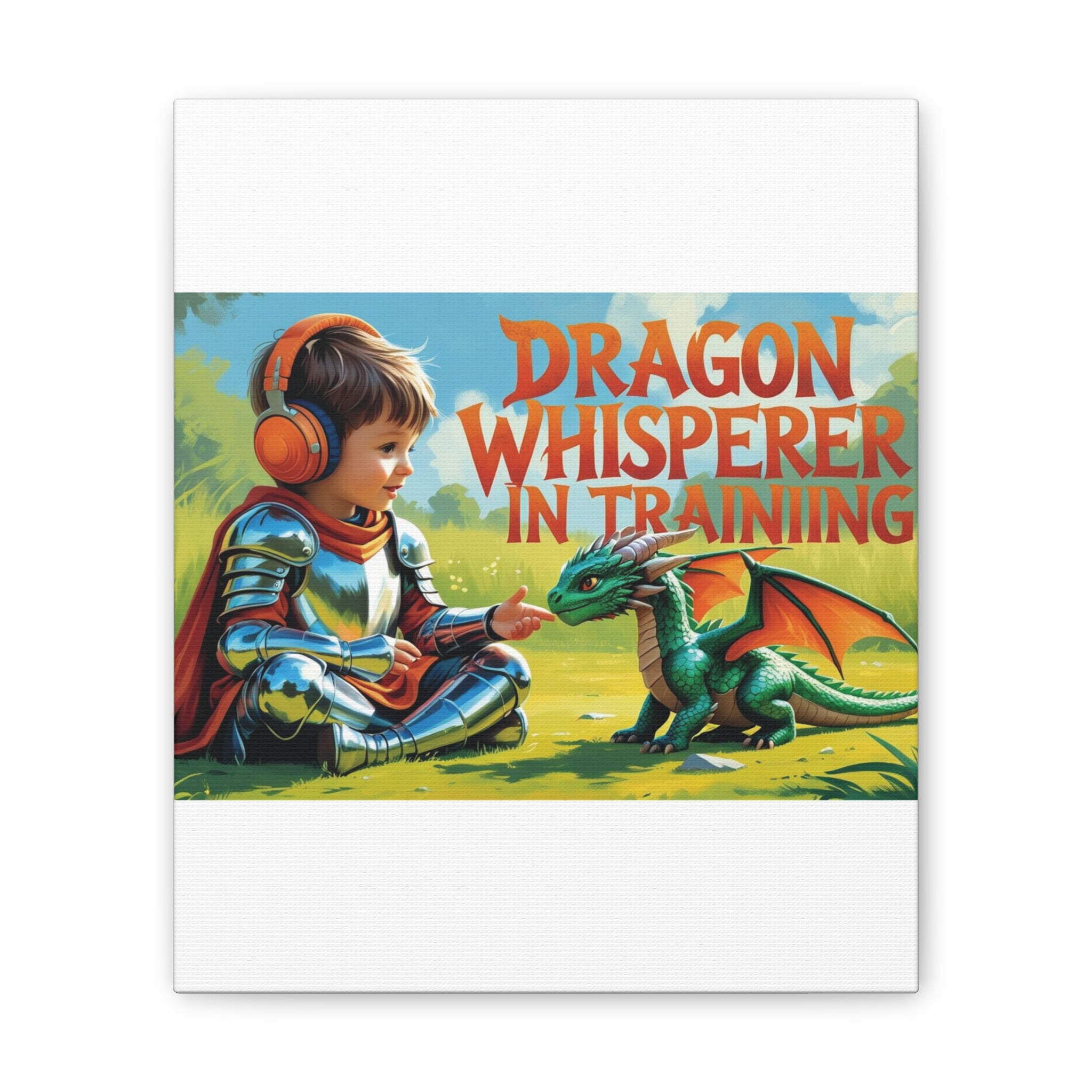 Dragon Whisperer Canvas Print, Playroom Decor, Childrens Wall Art, Fantasy Kids Room, Dragon Lover Gift, Adventure Art, Kid's Room Decor