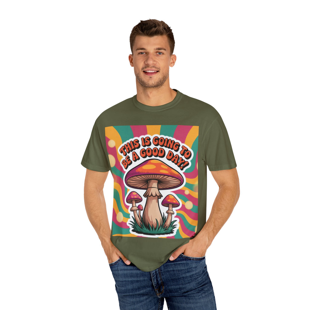 Positive Vibes T-shirt, Retro Mushroom Tee, Unisex Psychedelic Shirt, Gift for Friends, Casual Wear, Summer Essentials