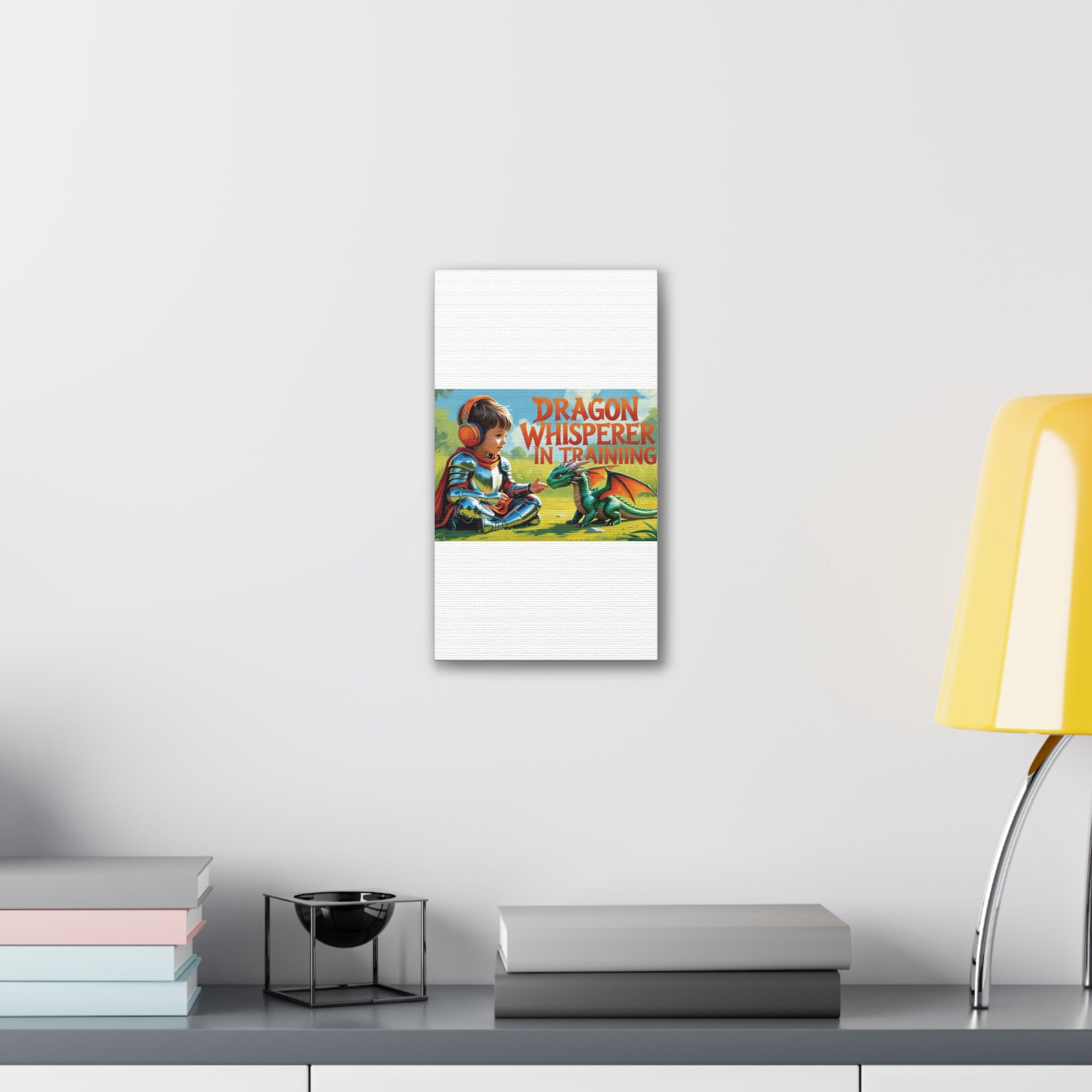 Dragon Whisperer Canvas Print, Playroom Decor, Childrens Wall Art, Fantasy Kids Room, Dragon Lover Gift, Adventure Art, Kid's Room Decor