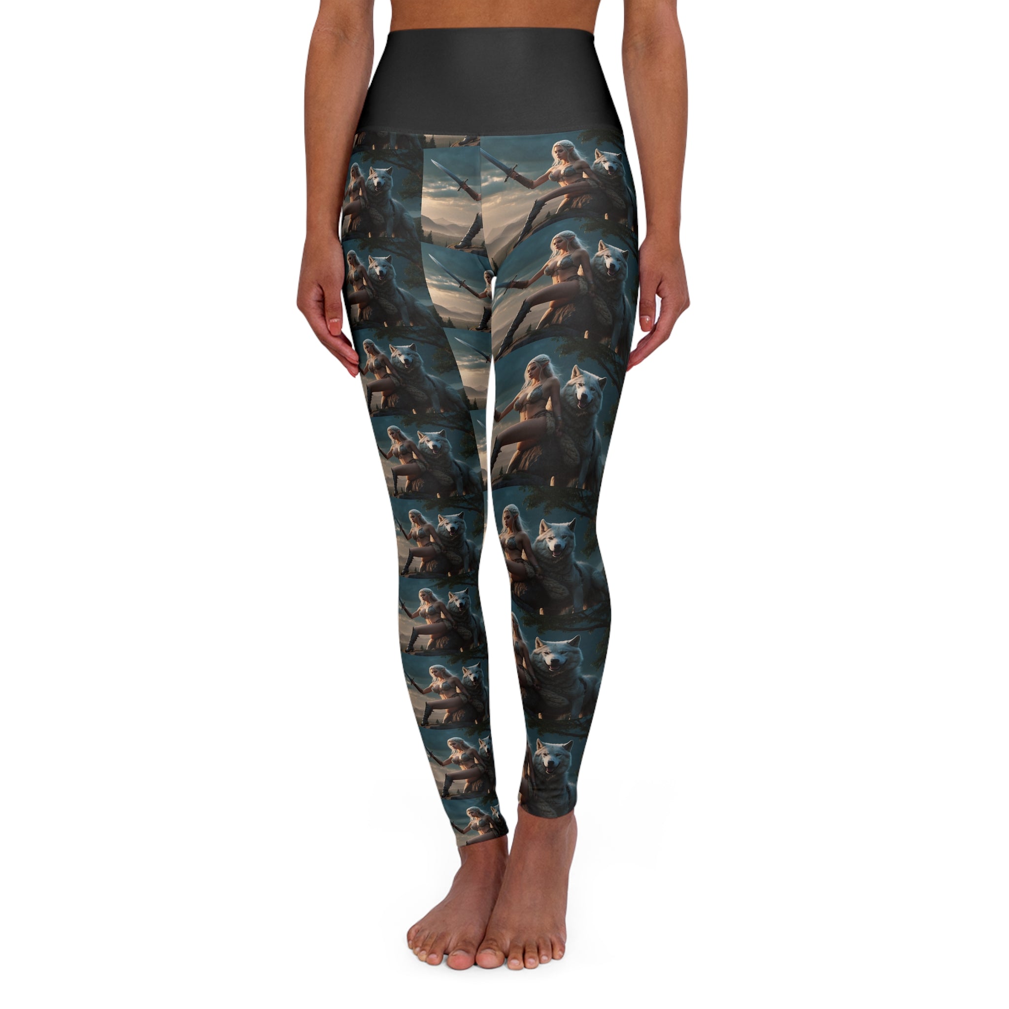 High Waisted Elf/Wolf Yoga Leggings | Fitness Leggings for Women, Comfortable Workout Gear, Stylish Gym Wear, Perfect for Yoga and Fitness Classes