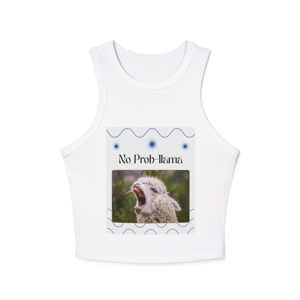 Crop Tank Top - 'No Prob Llama' Design - Fun Summer Apparel for Animal Lovers