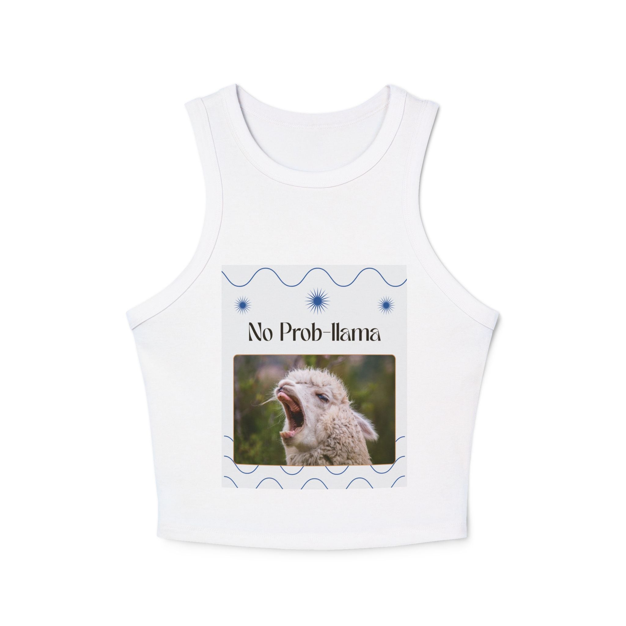 Crop Tank Top - 'No Prob Llama' Design - Fun Summer Apparel for Animal Lovers