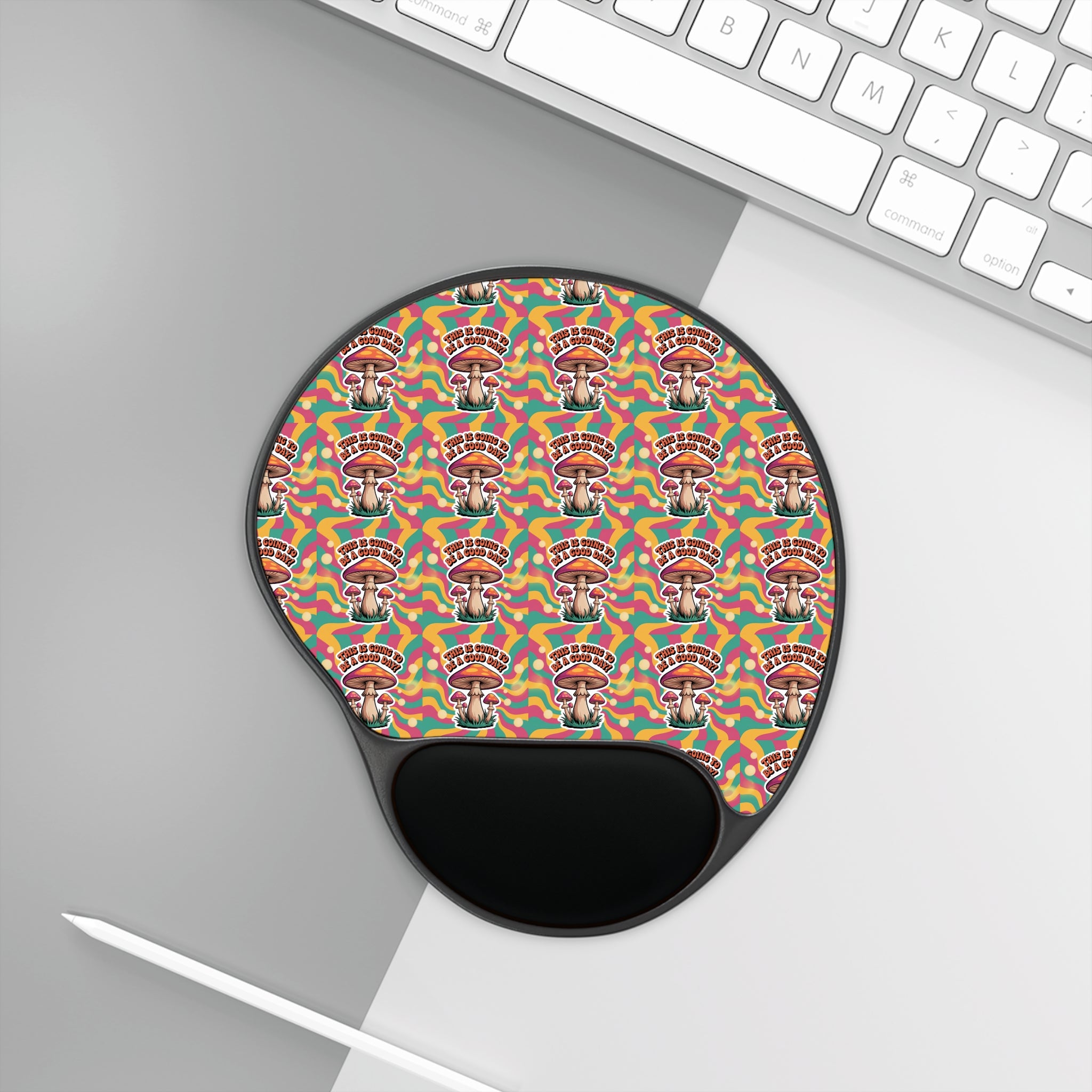 Colorful Mushroom Mouse Pad with Wrist Rest | Cute Desk Accessory for Home Office, Gamer Gift, Ergonomic Mouse Pad