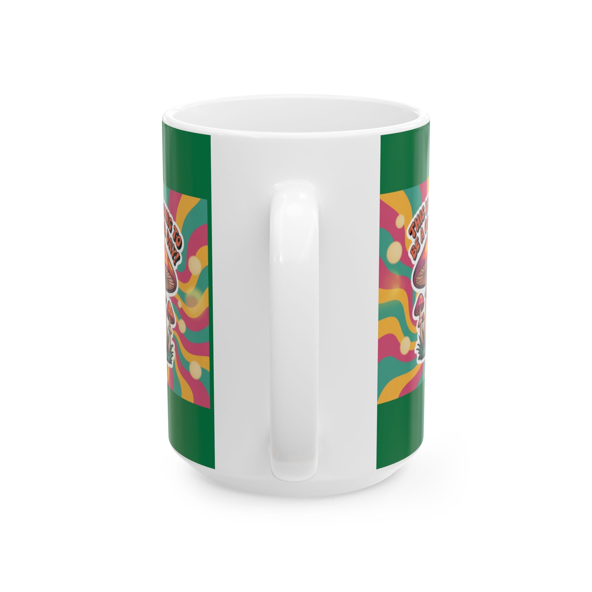 Vibrant Mushroom Ceramic Mug, Fun Coffee Cup for Good Vibes, Gift for Nature Lovers, Tea Time, Boho Decor, Colorful Drinkware