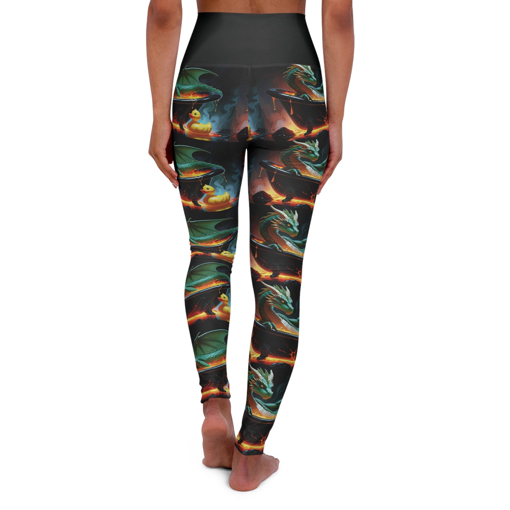 Fun Serene High Waisted Yoga Leggings | Dragon  Design | Ideal for Yoga, Fitness, Meditation, Gifts, All Occasions