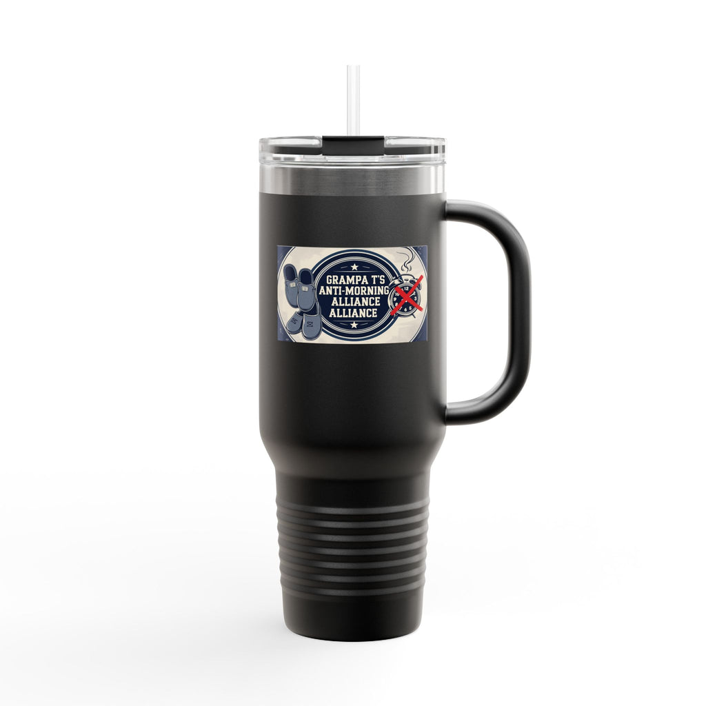 Grampa T's Anti-Morning Funny Custom Insulated Travel Mug, 40oz – Perfect for Coffee Lovers, On-the-Go Drinkware, Gifts for Him/Her, Unique Travel Accessories, [...]