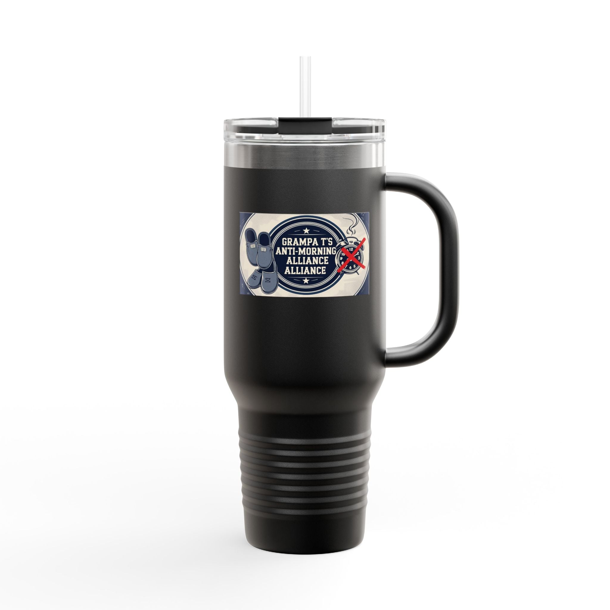 Grampa T's Anti-Morning Funny Custom Insulated Travel Mug, 40oz – Perfect for Coffee Lovers, On-the-Go Drinkware, Gifts for Him/Her, Unique Travel Accessories, [...]