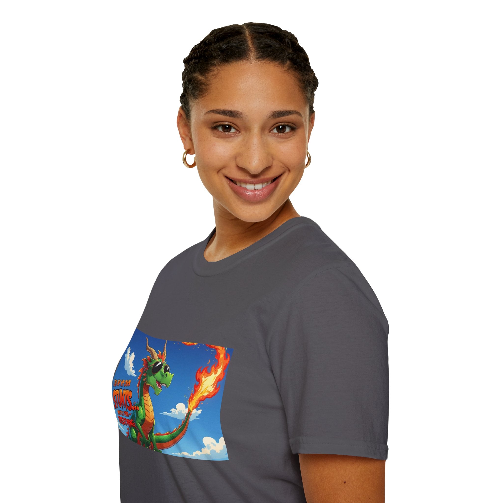 Funny Fire-Breathing Dragon T-Shirt | Fantasy Graphic Tee for Kids and Adults, Unisex Softstyle T-Shirt, Casual Wear, Game Night Apparel, [...]
